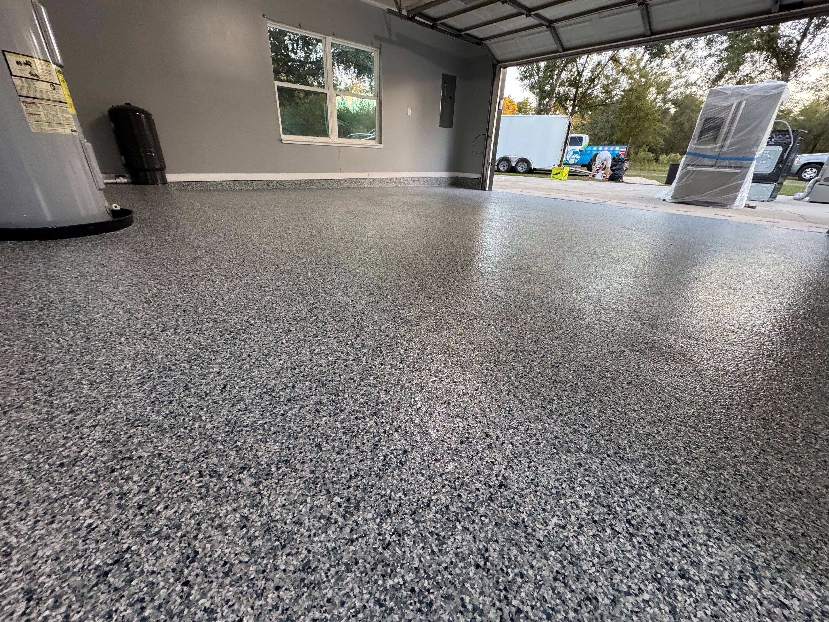 Maxville, FL 32234 - Epoxy Garage Floor Coating Project by A New Leaf Painting, LLC