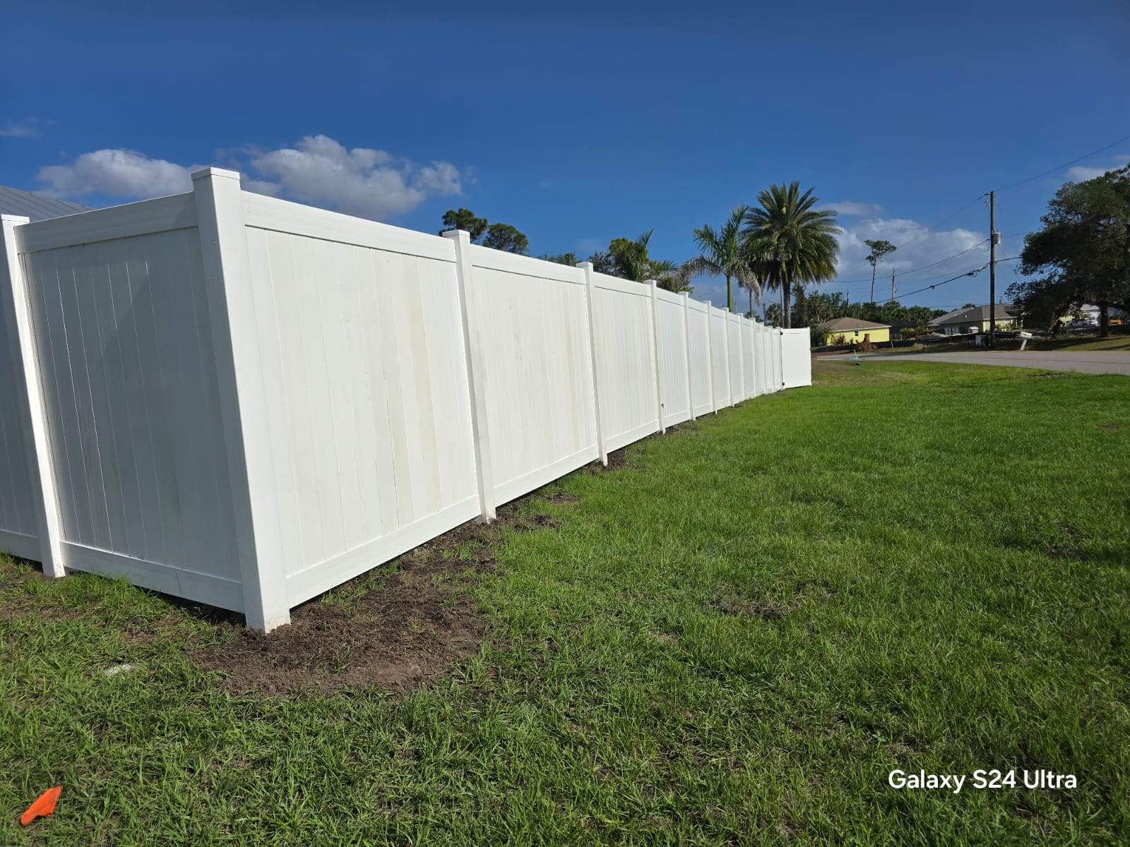 Residential White Vinyl Privacy Fence Installation in North Port by True Fence LLC