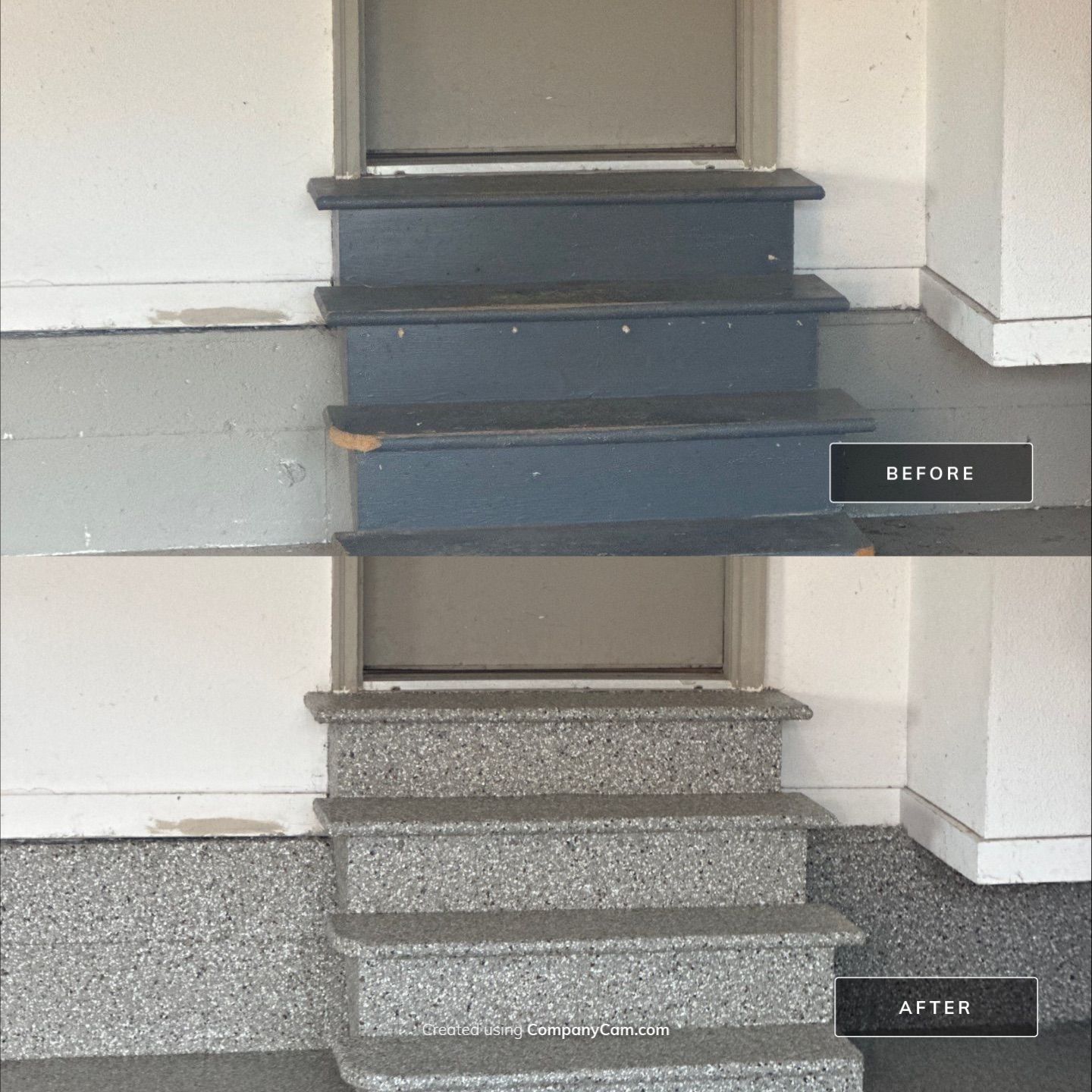 Just look at that before and after!  by Revival Concrete Coatings