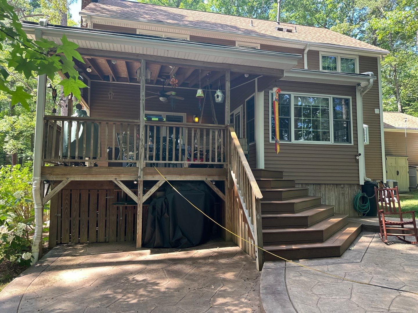 Stamped Concrete and Weathered Deck by DuraSeal