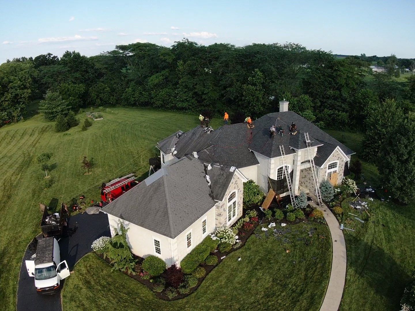Residential Roofing Installation using Atlas Pinnacle Black Shingles by 614 Exteriors