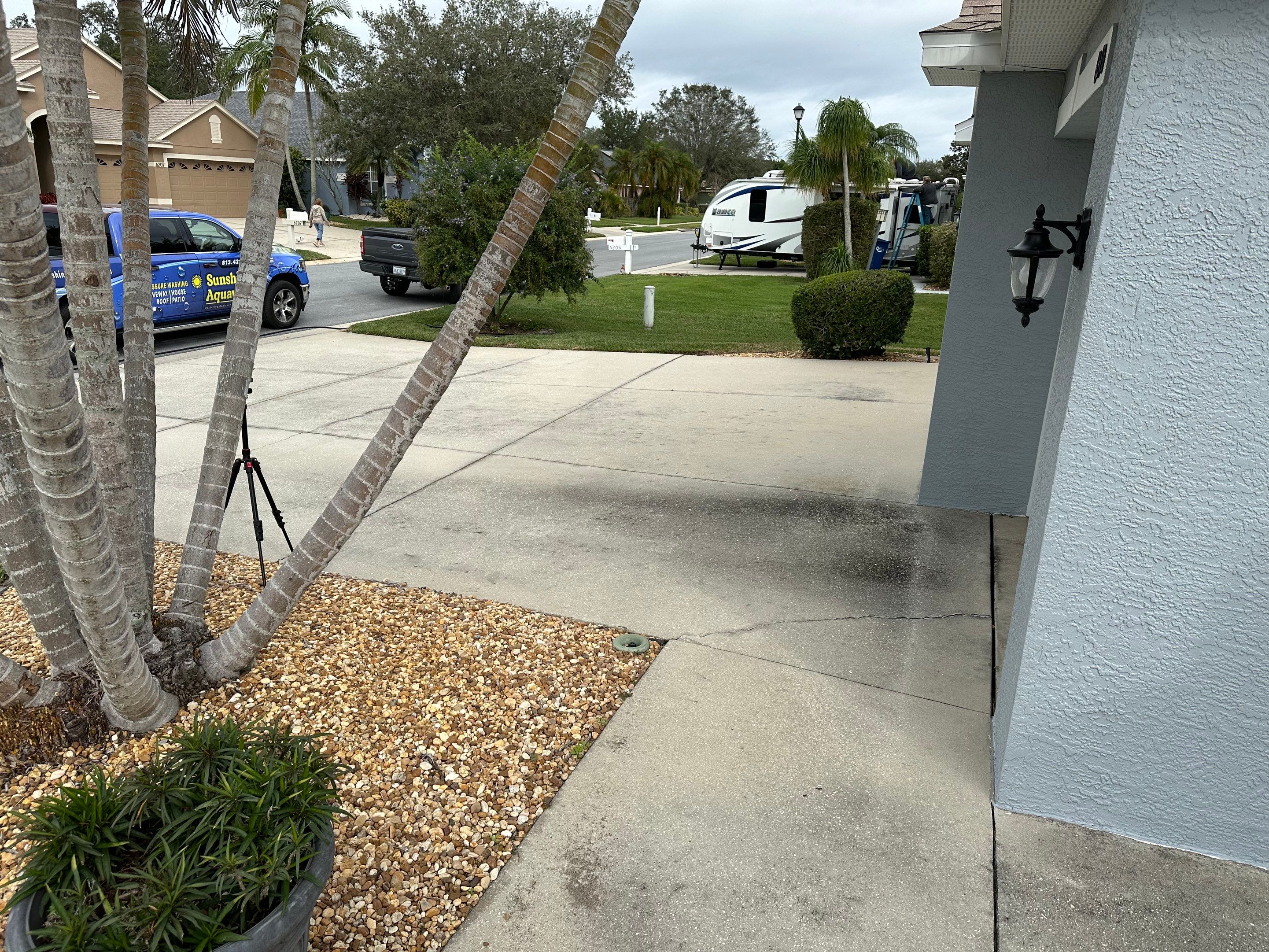 Concrete Driveway, Entryway & Street Curbing Cleaning in Fairways at Imperial Lakes, Palmetto, FL | Sunshine AquaWash by Sunshine AquaWash
