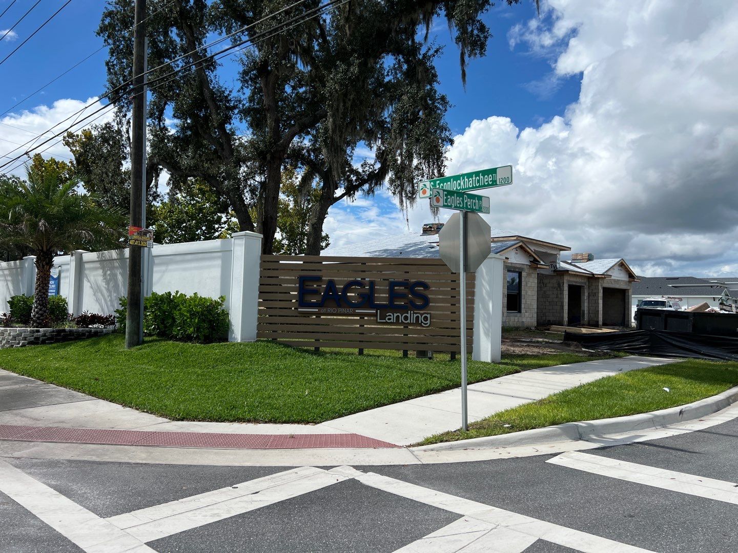 Eagles landing Channel Letters on Backer by SignCrafters