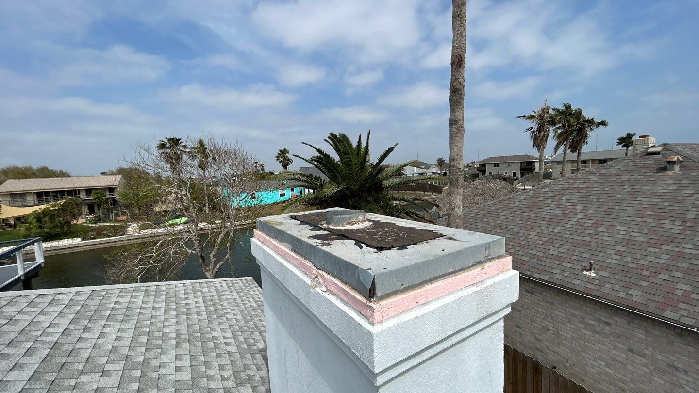 Residential Roofing Repair using Galvanized Chimney Cap & Chase by Lighthouse Roofing