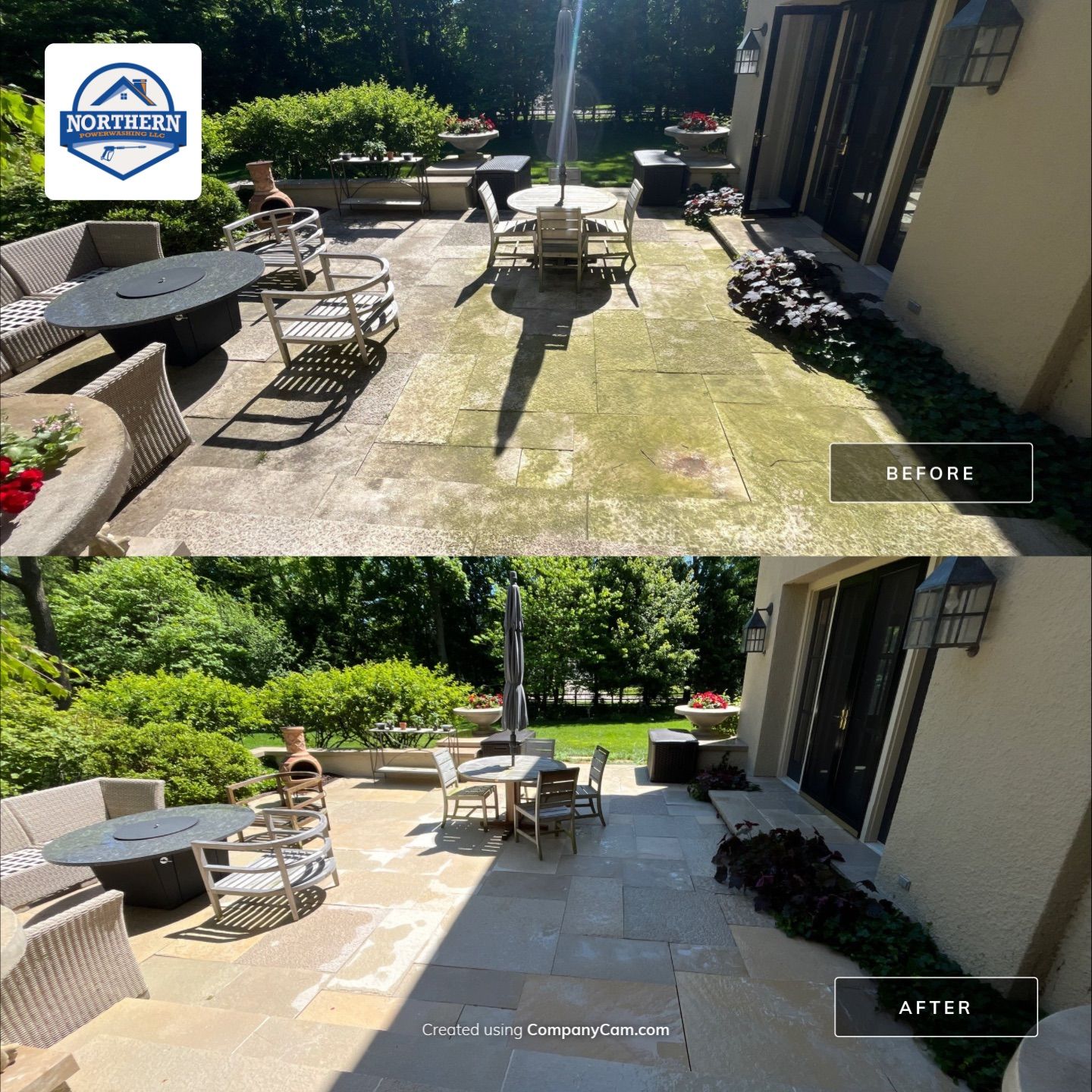 Natural Stone Surface Pressure Washing by Northern Power Washing LLC.