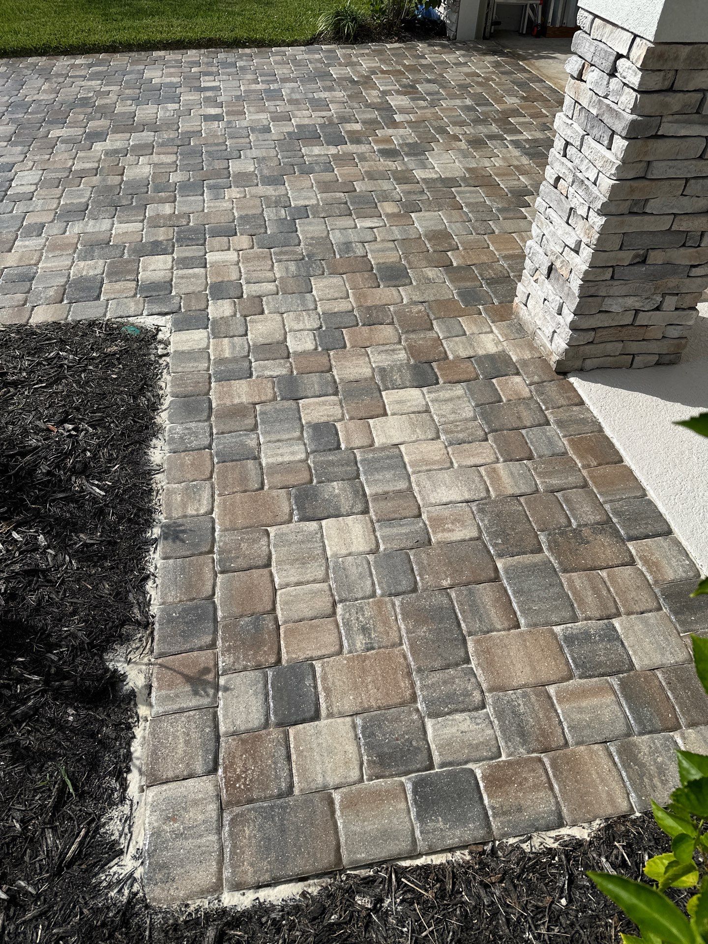 House Wash, Paver Driveway & Sidewalk Cleaning + Sanding & Sealing in Trevesta Community, Palmetto, FL by Sunshine AquaWash
