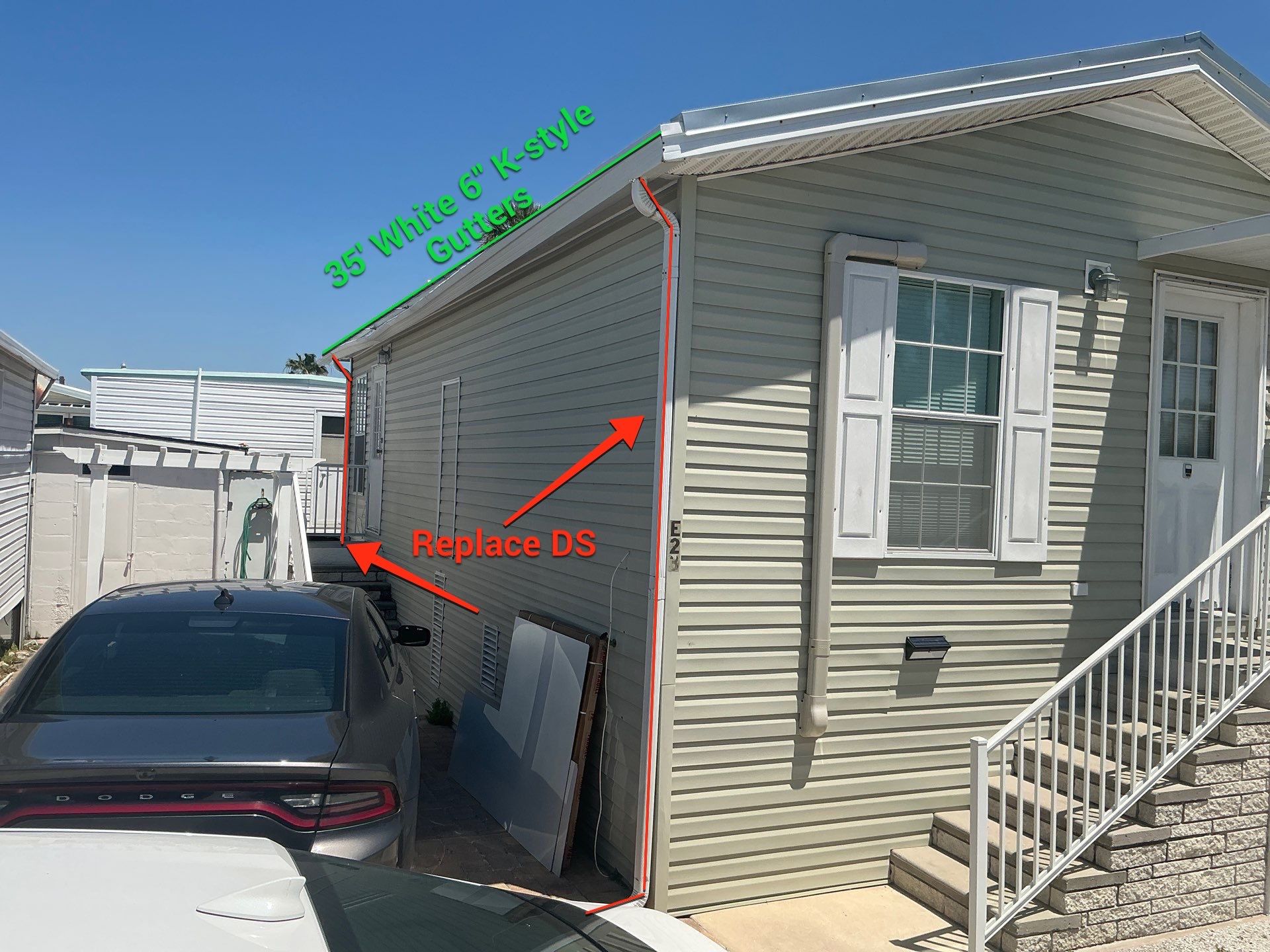 White K-Style Gutters for Beach Homes in Longboat Key FL by Gutter Professors