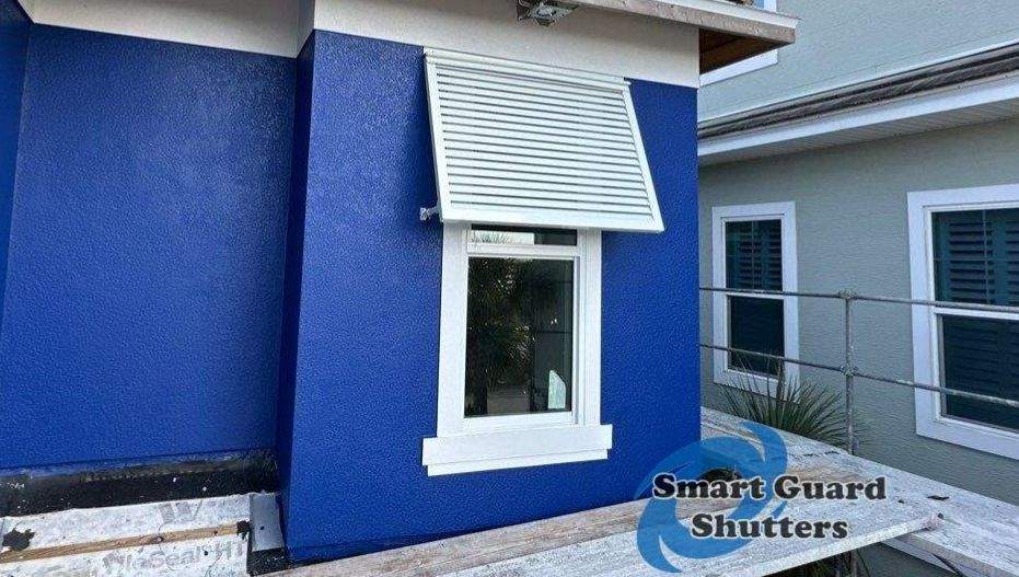 Decorative Bahamas in Traffic White by Smart Guard Shutters