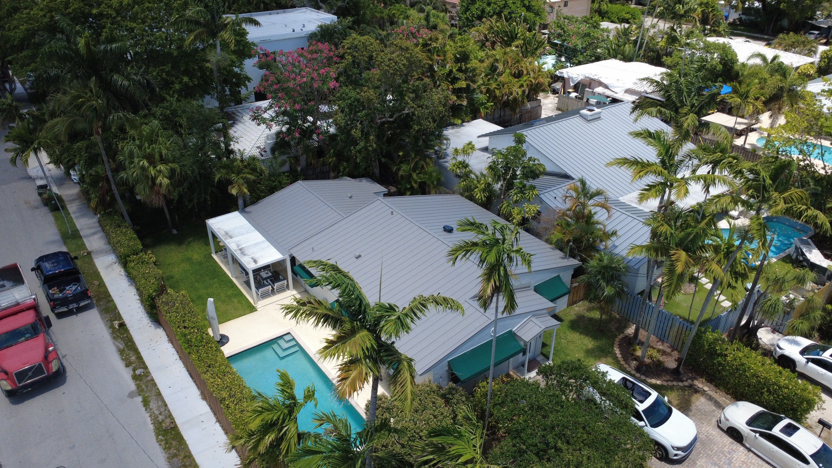 Residential Roofing Installation using 1" Nail strip metal roof by BLUES BROTHERS ROOFING