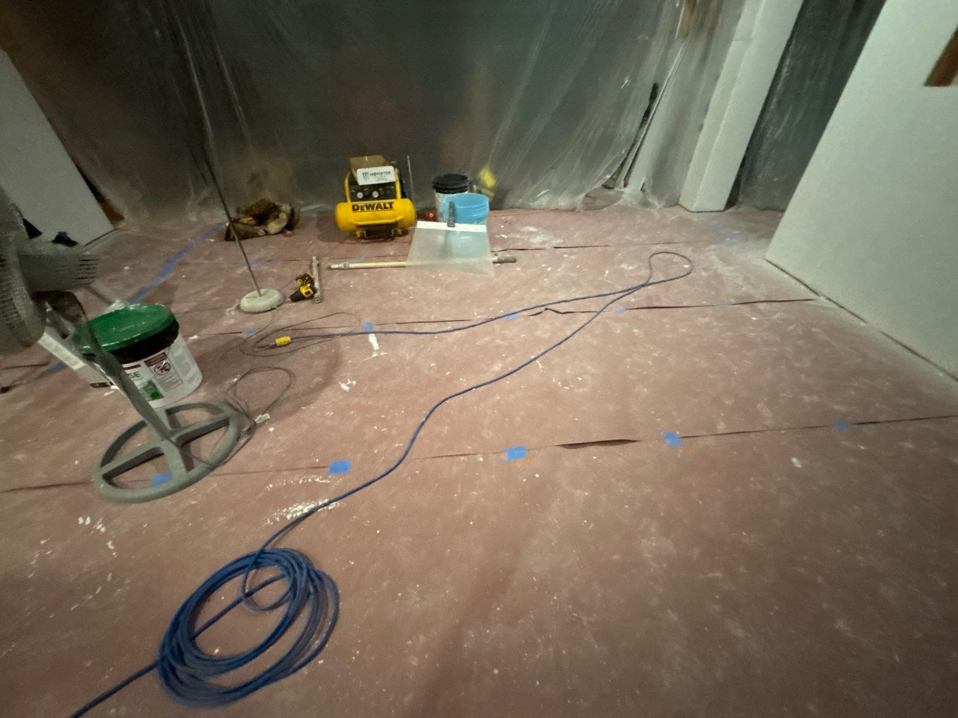 Custom Chip Concrete Coating for Colman Basement and Garage by Select Painting, Coatings & Garage Cabinets