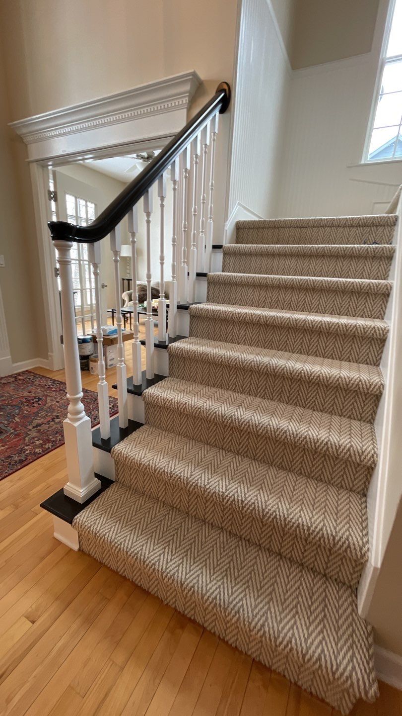 Bannister makeover using Sherwin Williams Paint by Cutting edge painting 