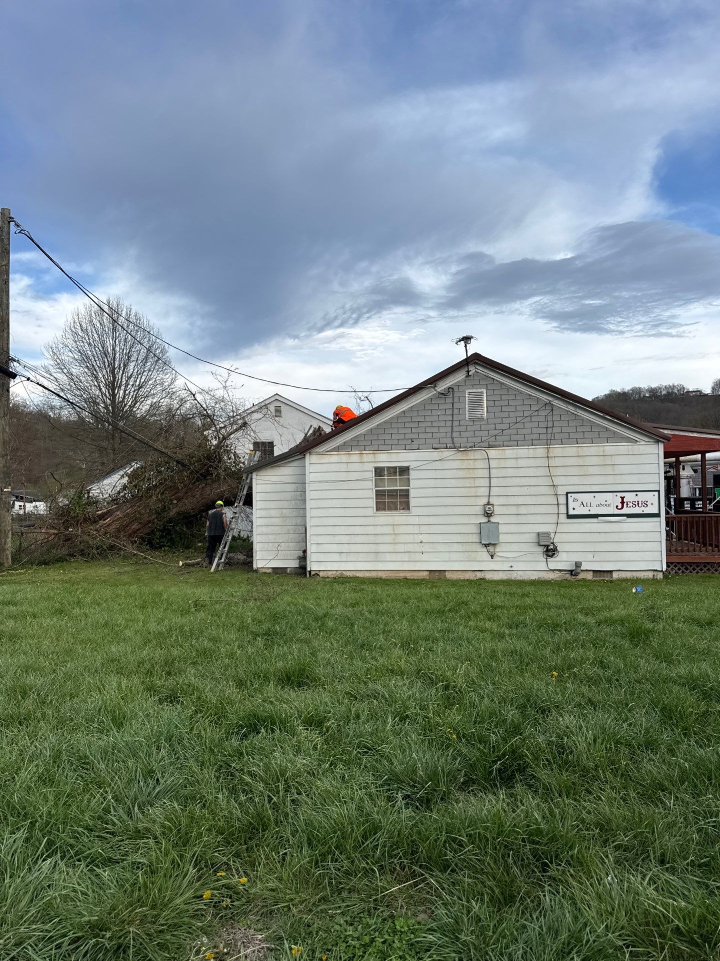 Project in Nitro, WV Rotator Crane Lifts Tree Off House | Nitro WV • One Wrong Move Job | Rotator Crane Tree Removal • Heavy Rescue Tree Job | Nitro WV • Extreme Tree Removal Over Home | Nitro WV by Jones Empire LLC