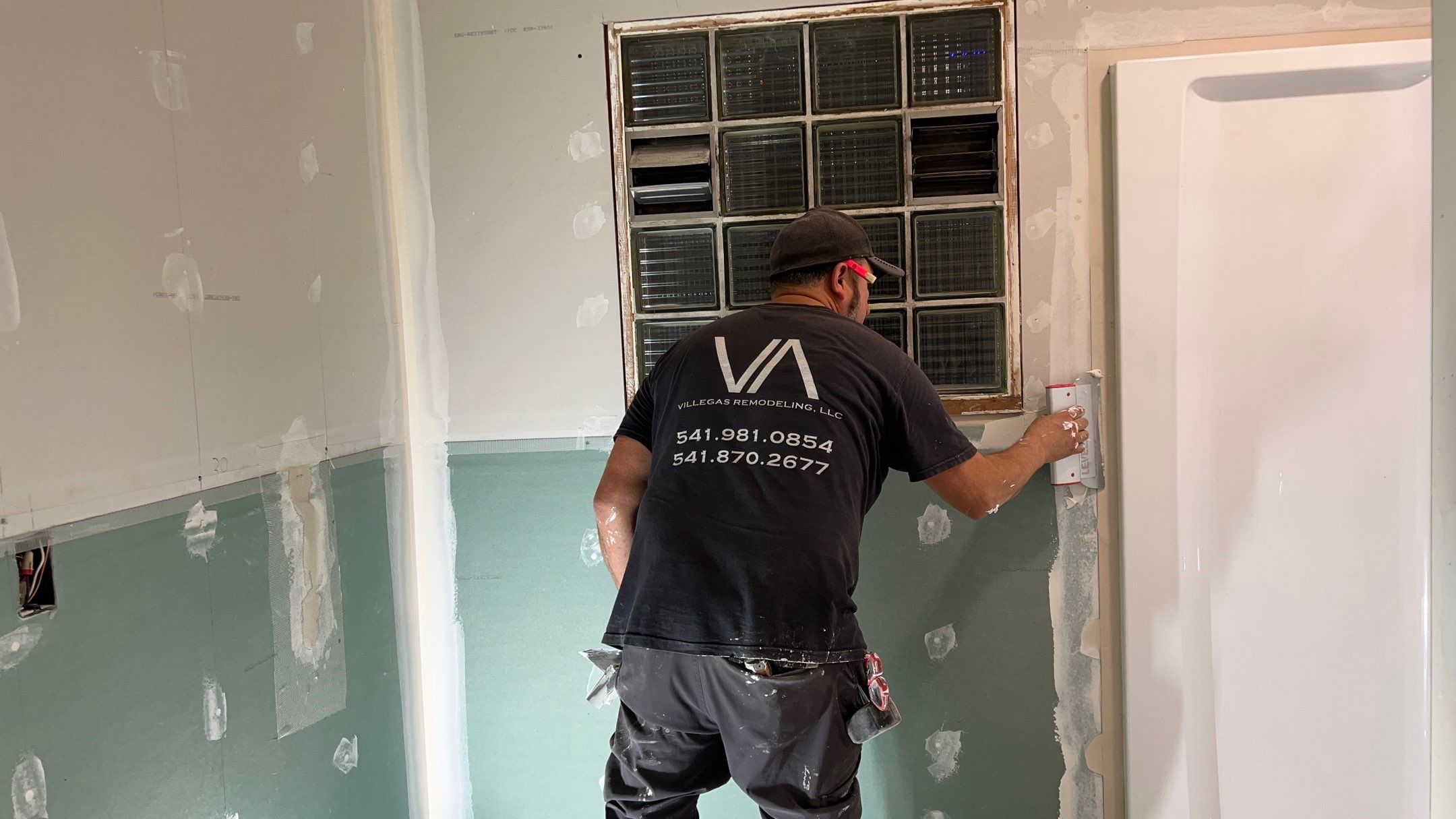 Bathroom Remodel using Shower Kit by Villegas Remodeling, LLC
