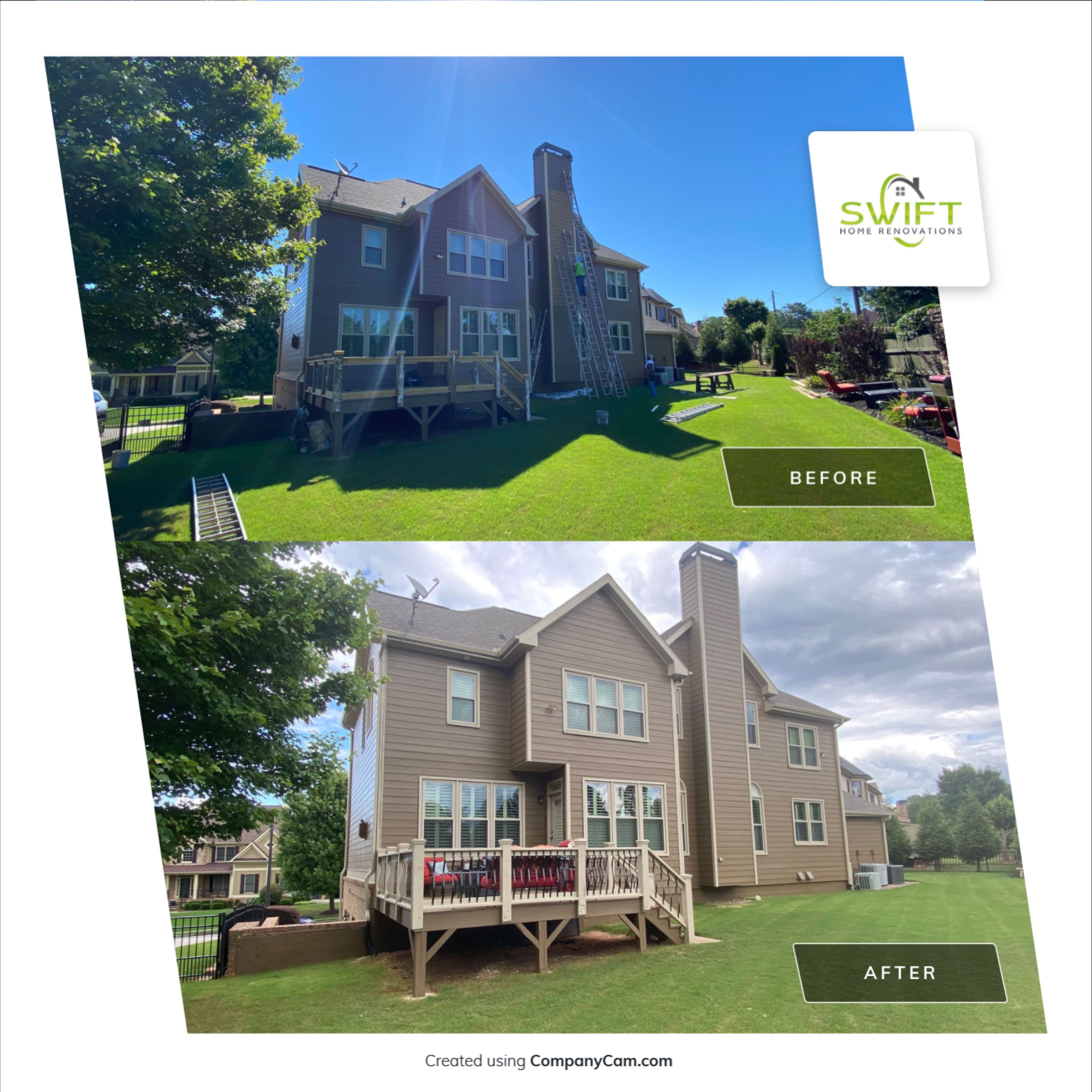 Exterior Home Painting and Deck Refresh in Marietta by Swift Home Renovations
