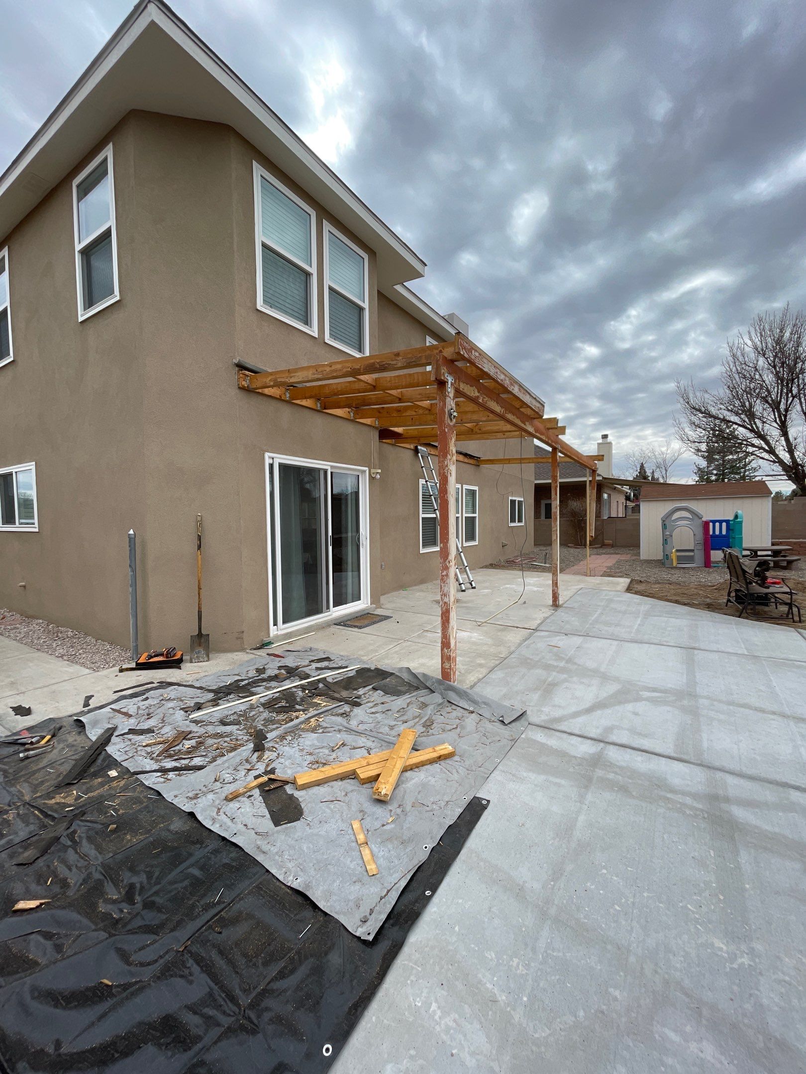 Patio Cover using Carved Douglas Fur by Rio Grande Building & Storage