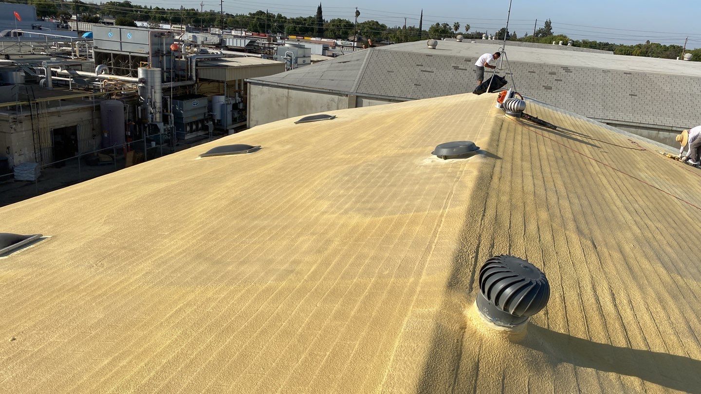 Spray foam and coatings using Polyurethane spray foam by Straight Edge Roofing Inc