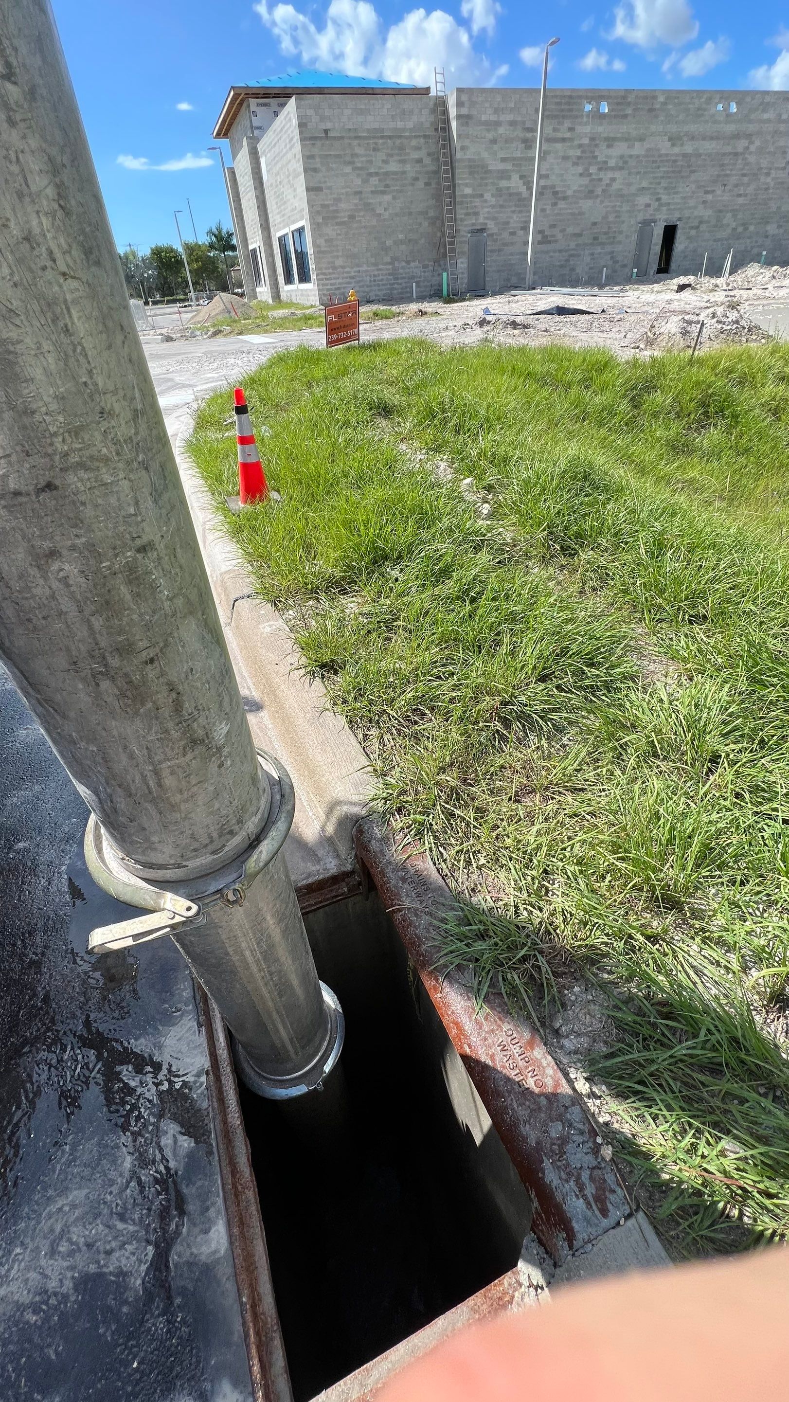 New Construction Storm Drain System Cleaning by APS Power & Water