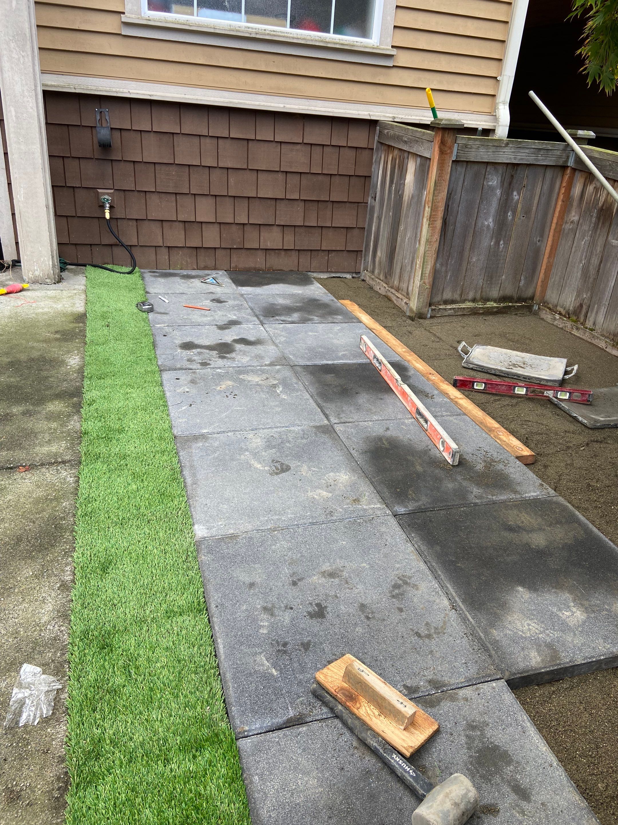 Paver Walkway & Turf Installation | Seattle  by Jireh Asphalt & Concrete Inc 