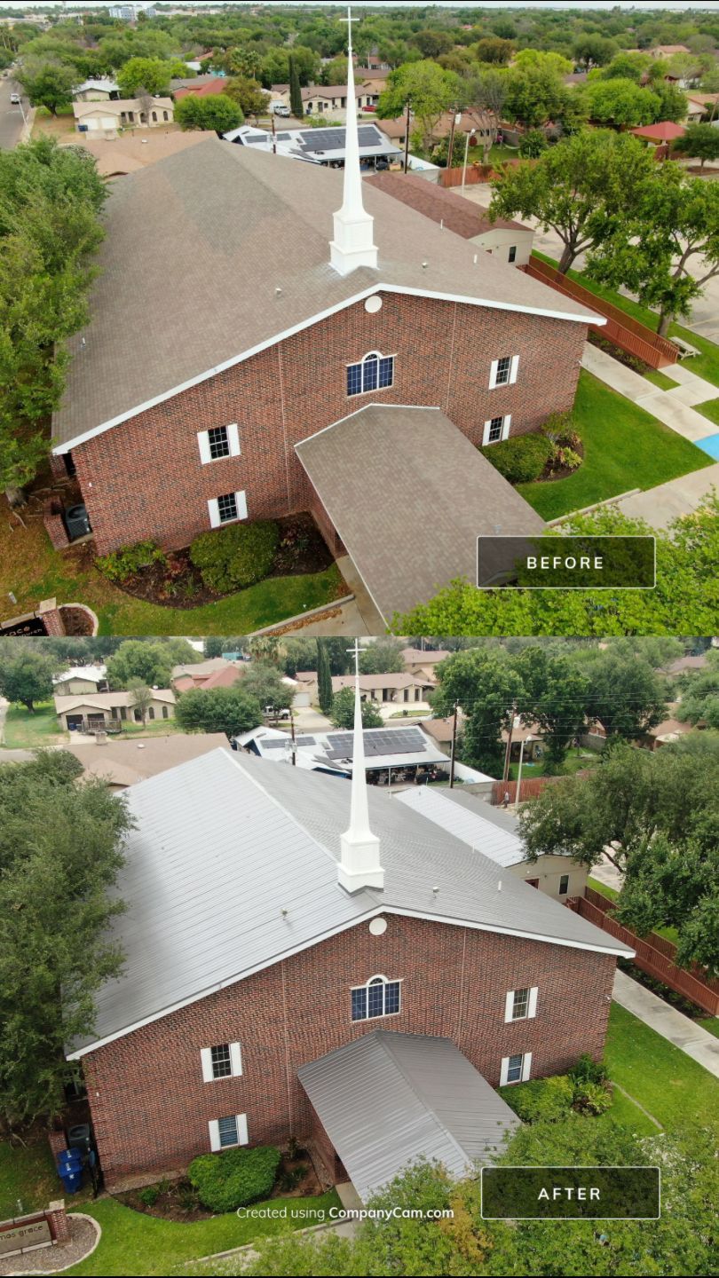 Commercial Roofing Installation using Classic Rib Metal Roof by JM Flores Roofing & Construction, Inc
