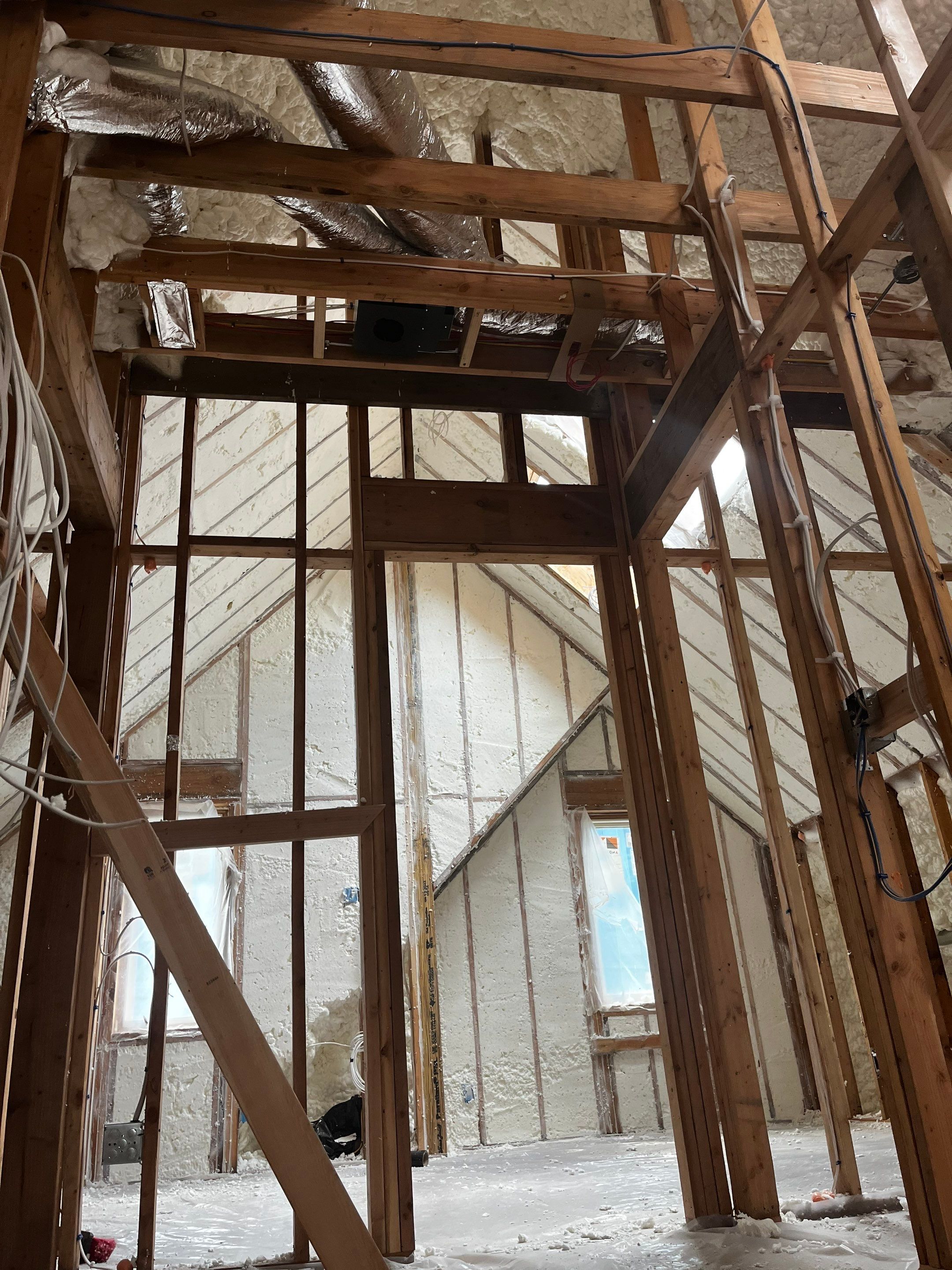 New Home Construction using open cell spray foam by NYS Foam & Energy