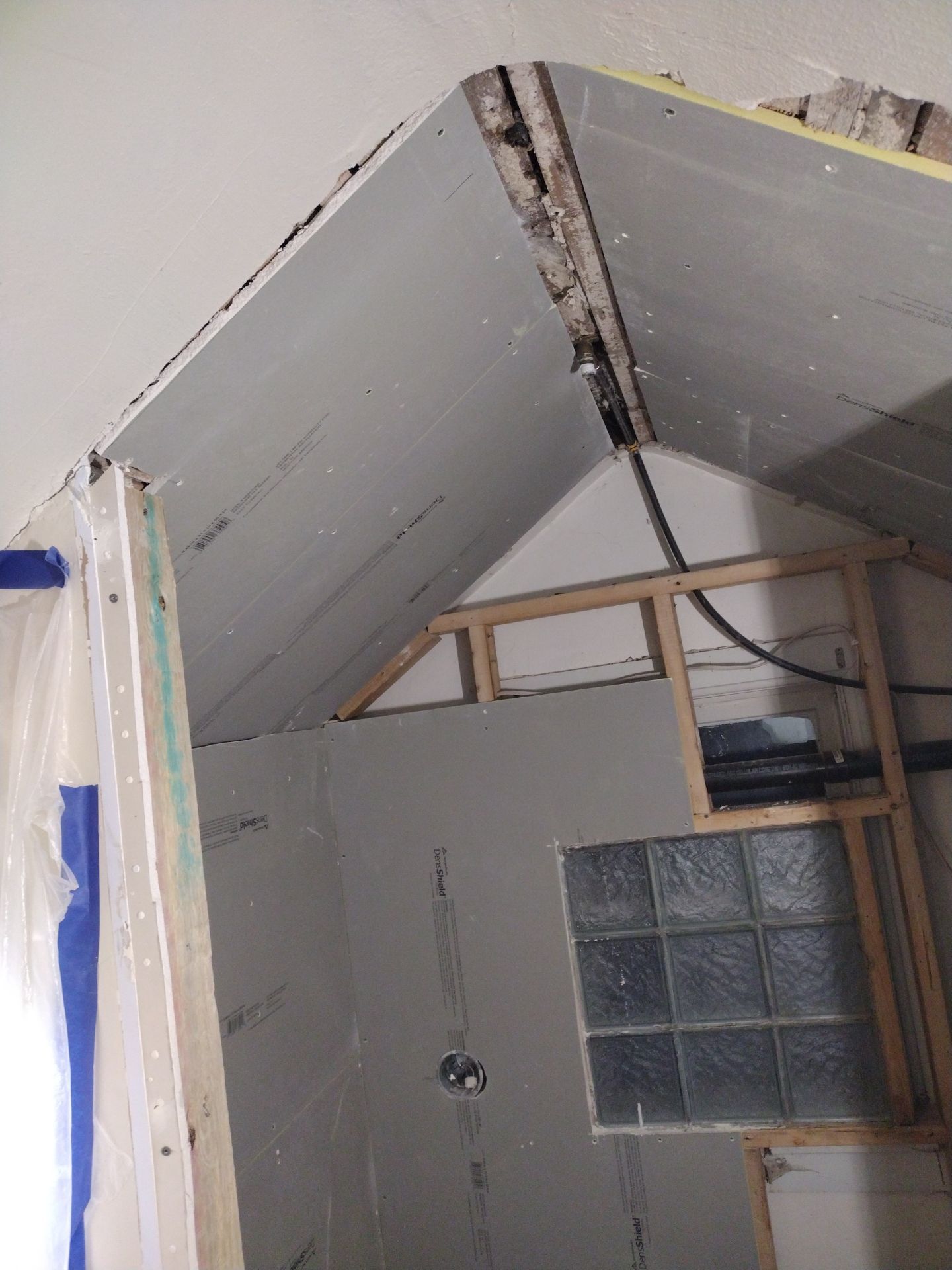 Shower Remodel & Ceiling Restoration – Correcting Water Damage and Rebuilding Right by Johnny Five Construction 