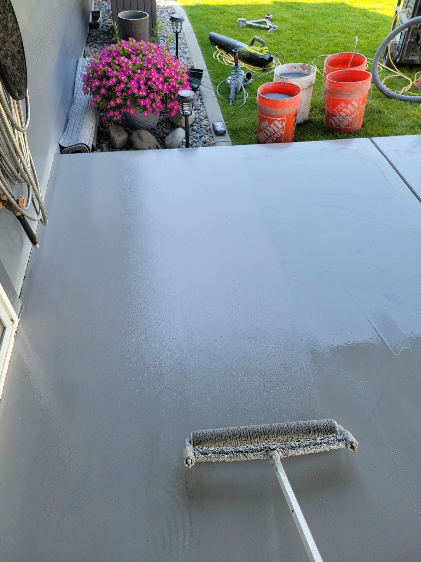 Patio Transformation using Battleship Hybrid by Croc Coatings, LLC