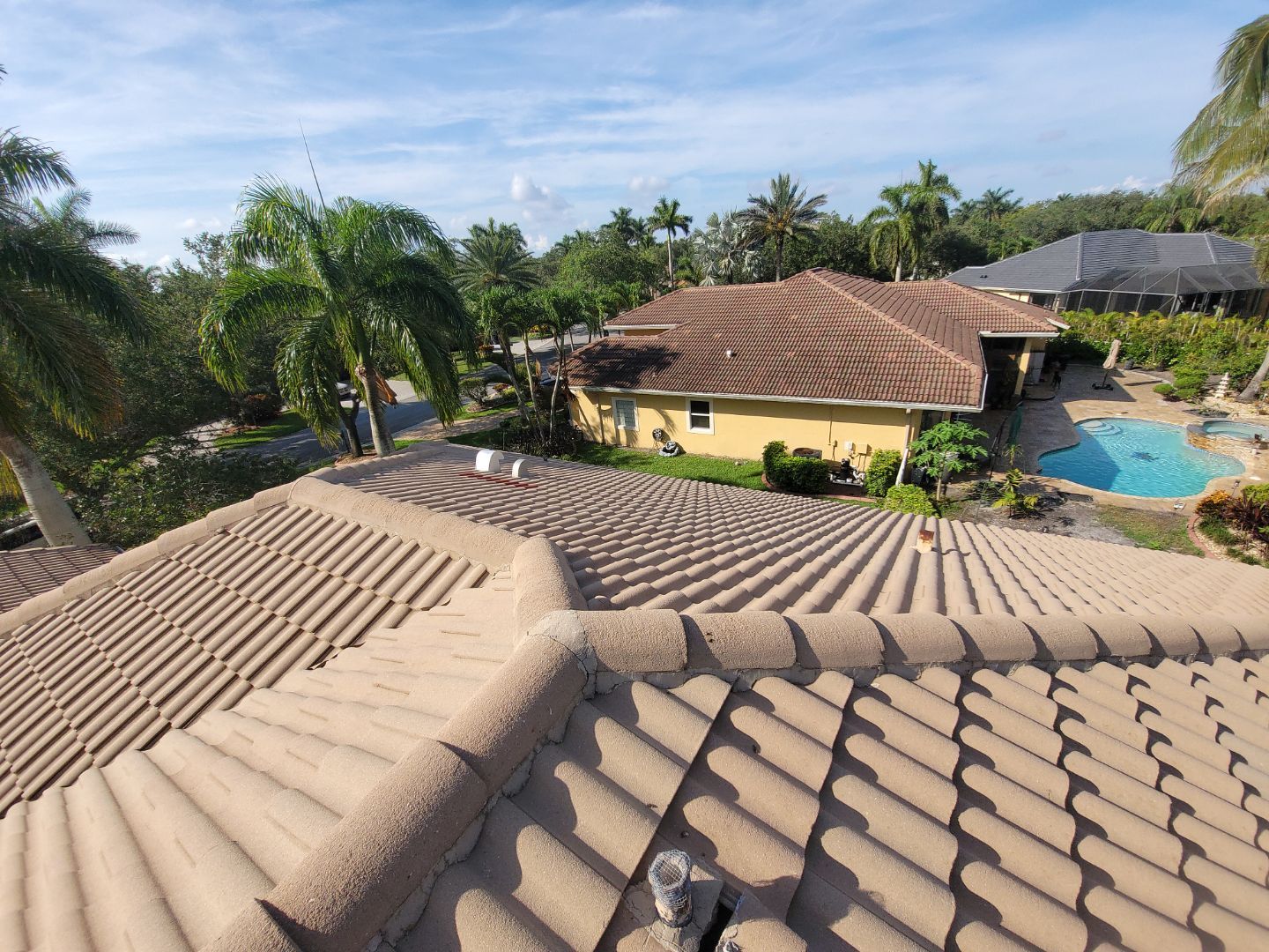 Concrete Tile Roof Leak Repair and Wood Decking Replacement in Parkland by Aastro Roofing