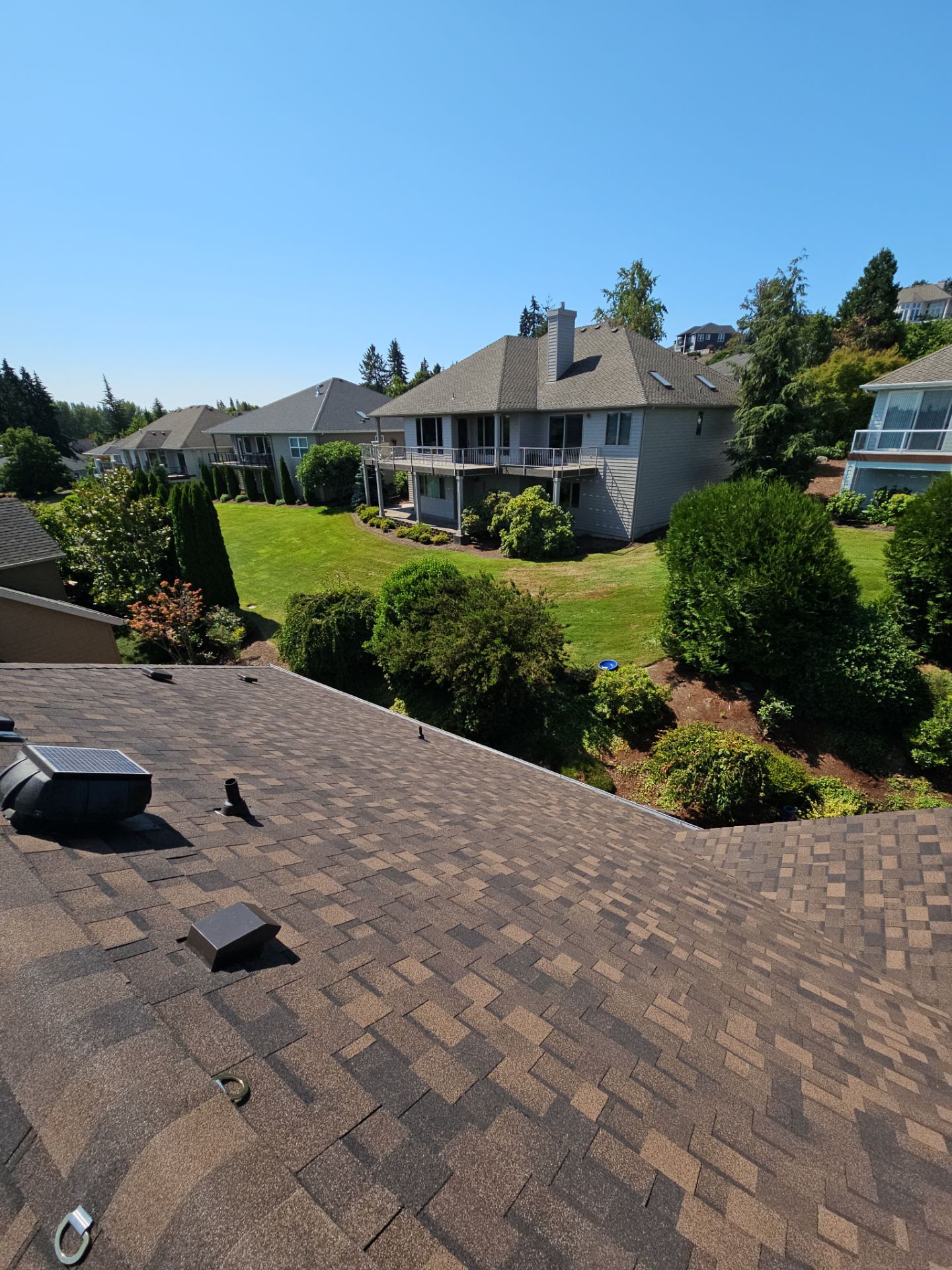 Residential Roofing Installation using IKO Dynasty (Color: Shadow Brown) by Orezona Building & Roofing Company, Inc.