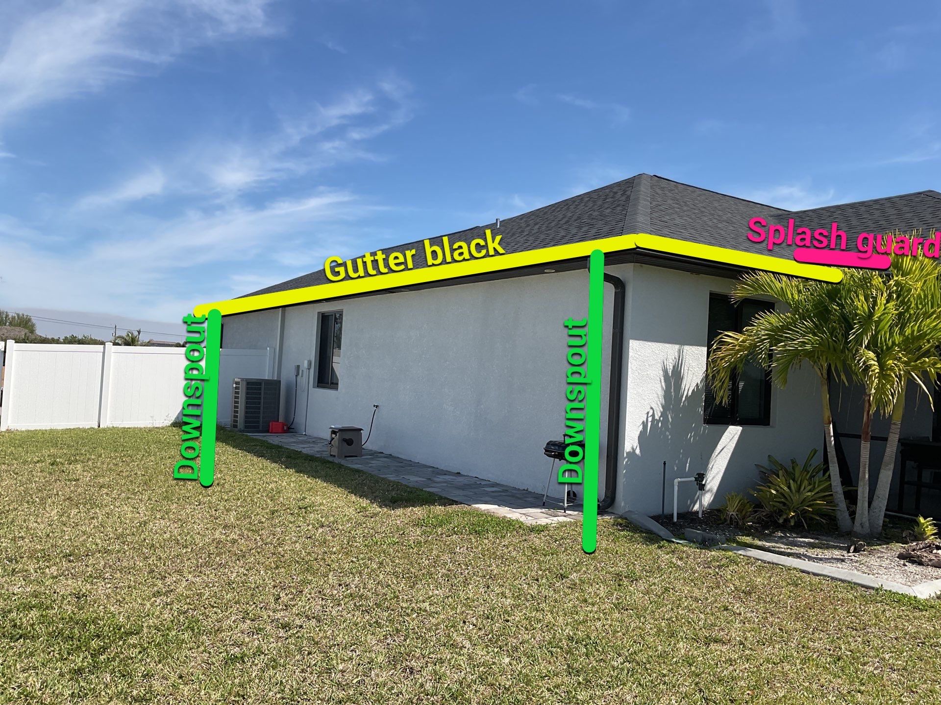 Black Seamless Gutters using 6 Inch Seamless Gutters in Cape Coral FL by Gutter Professors