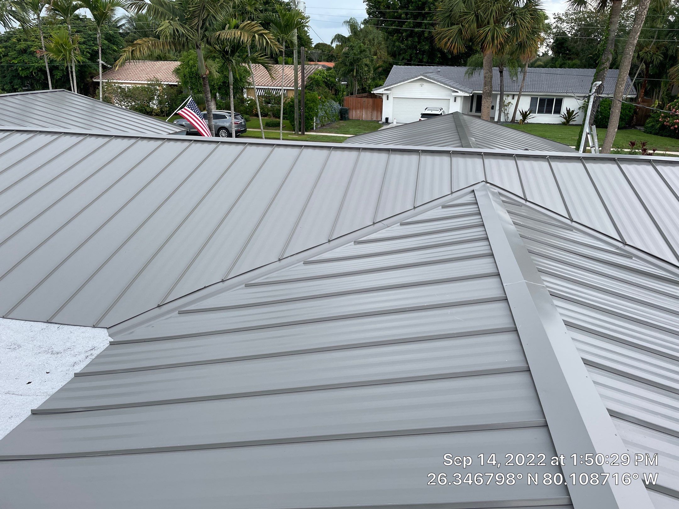 Residential Roofing Installation using 1" Nail strip metal roof by BLUES BROTHERS CONSTRUCTION CORP