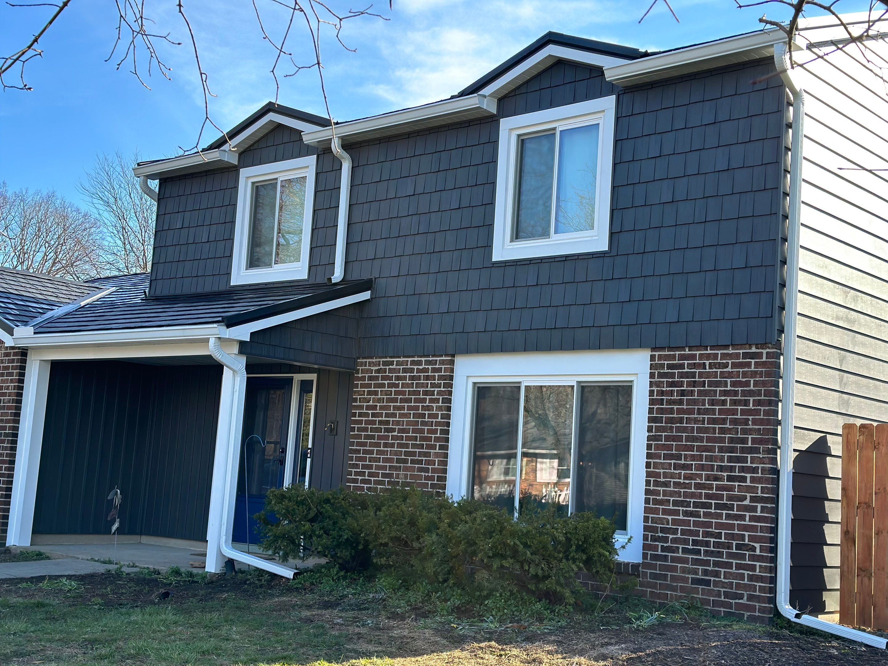 Full Exterior Home Transformation – Metal Slate Roof in Fort Wayne, IN by 4Ever Metal Roofing