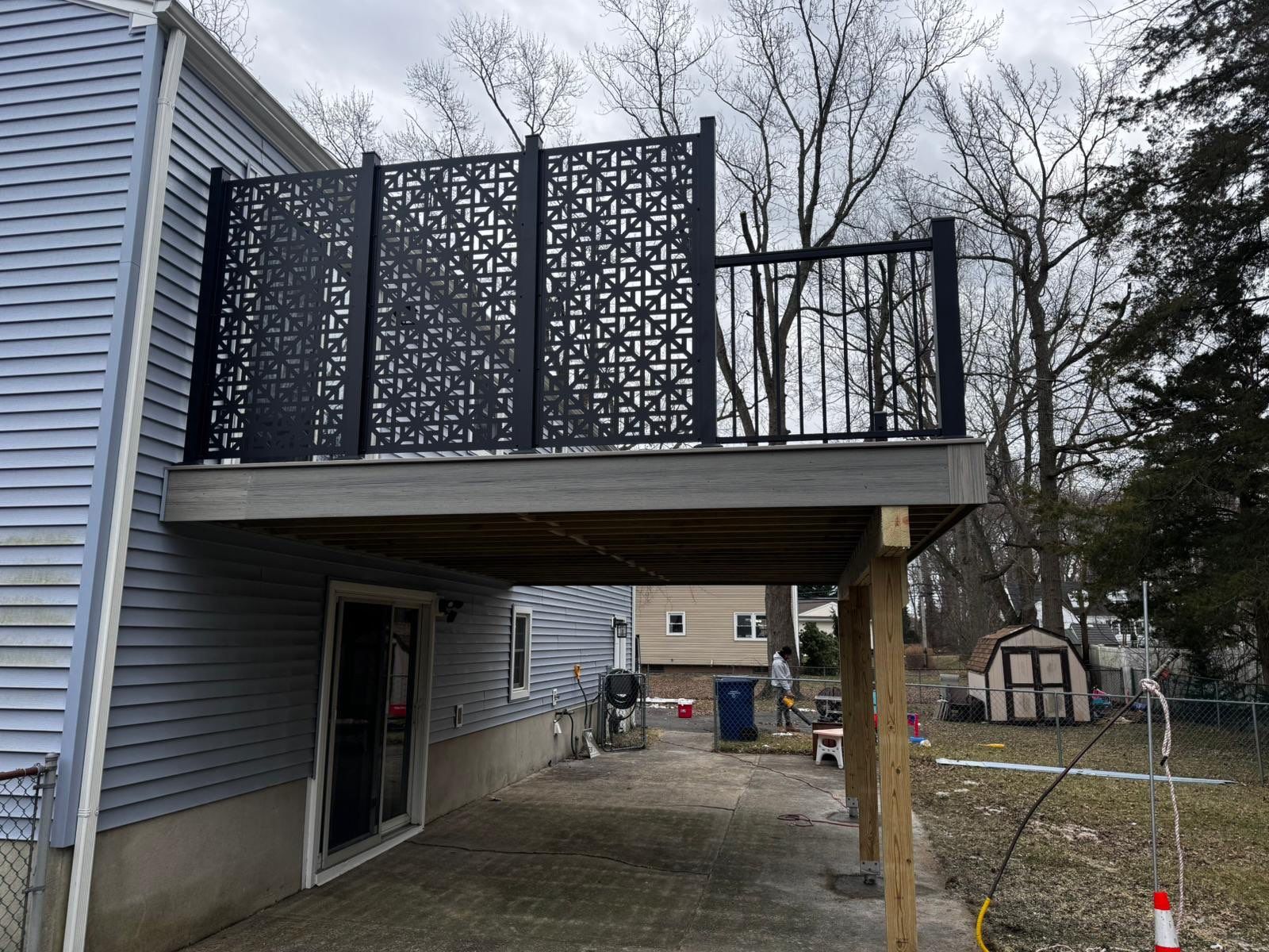 New Deck using Deckorators  decking and vinyl railings by deck guardian