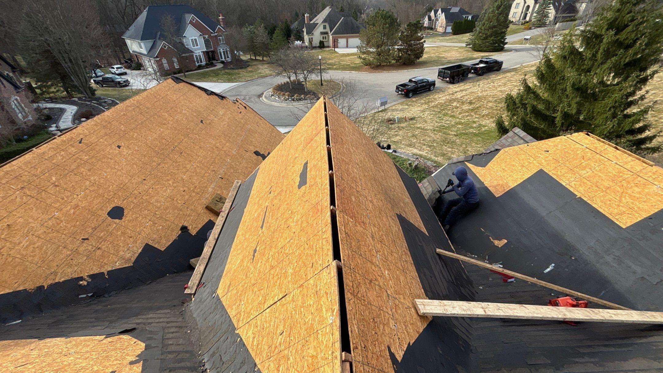 Roof Replacement using CertainTeed Landmark Moire Black by 180 Contractors