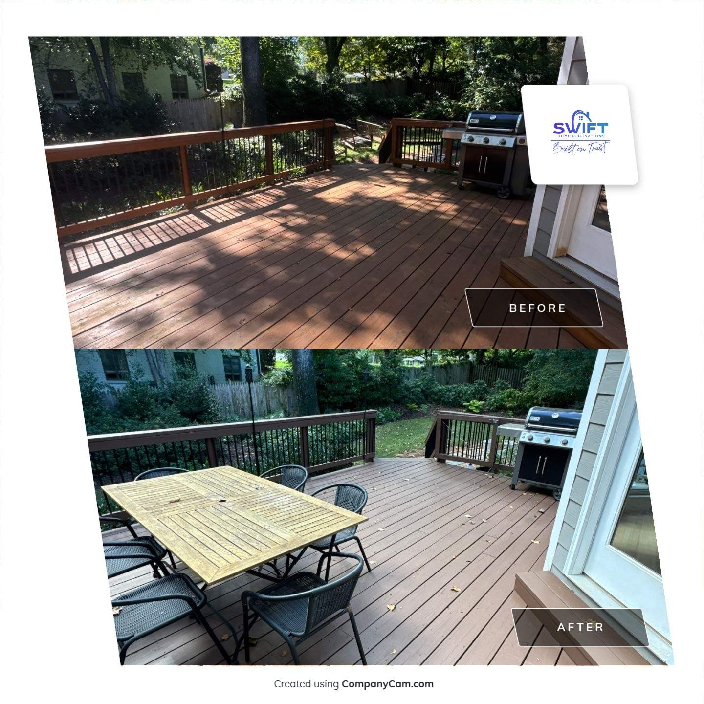 Deck Refinishing and Exterior Painting Project in Roswell, Georgia by Swift Home Renovations