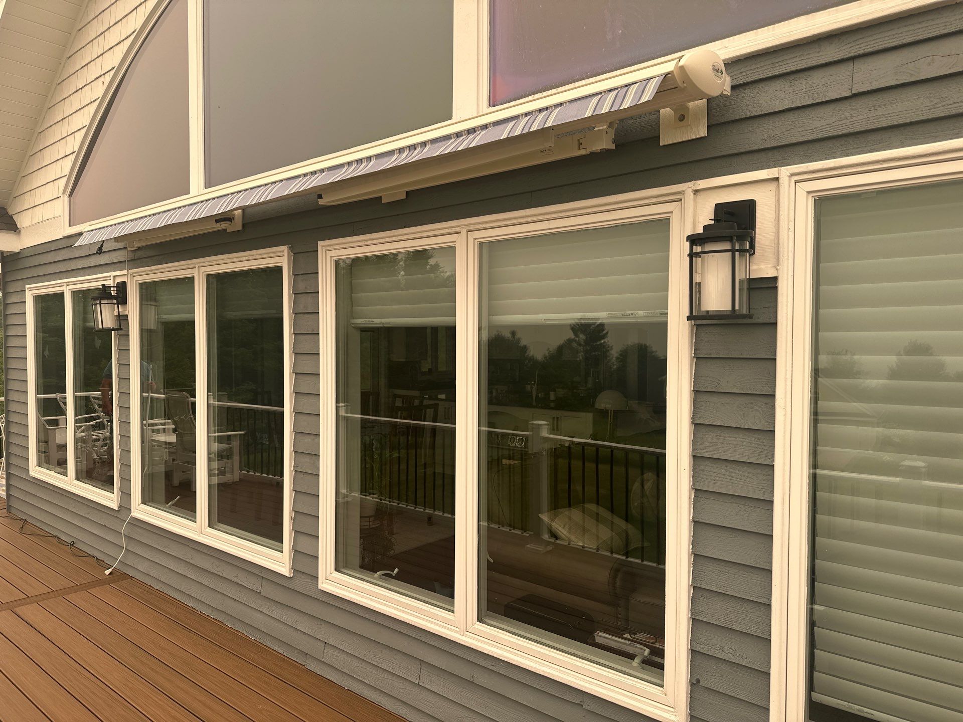 Sunesta Retractable Awning Installation over Charlevoix Deck by Rainbow Seamless Systems