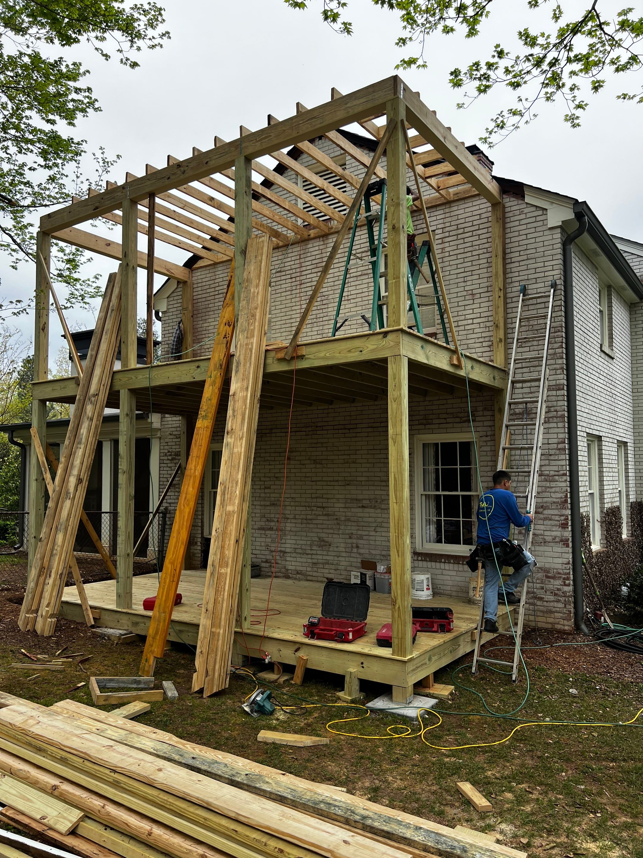 Custom Two-Story Deck and Screened Porch Addition in Marietta by Swift Home Renovations