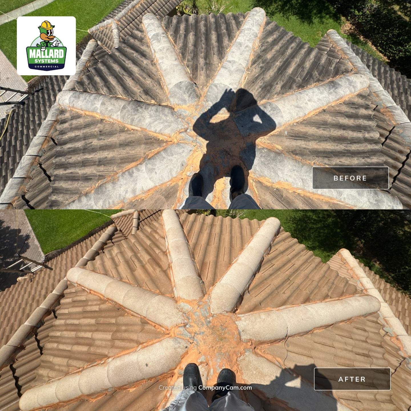 Barrel Tile Roof Cleaning by Mallard Systems