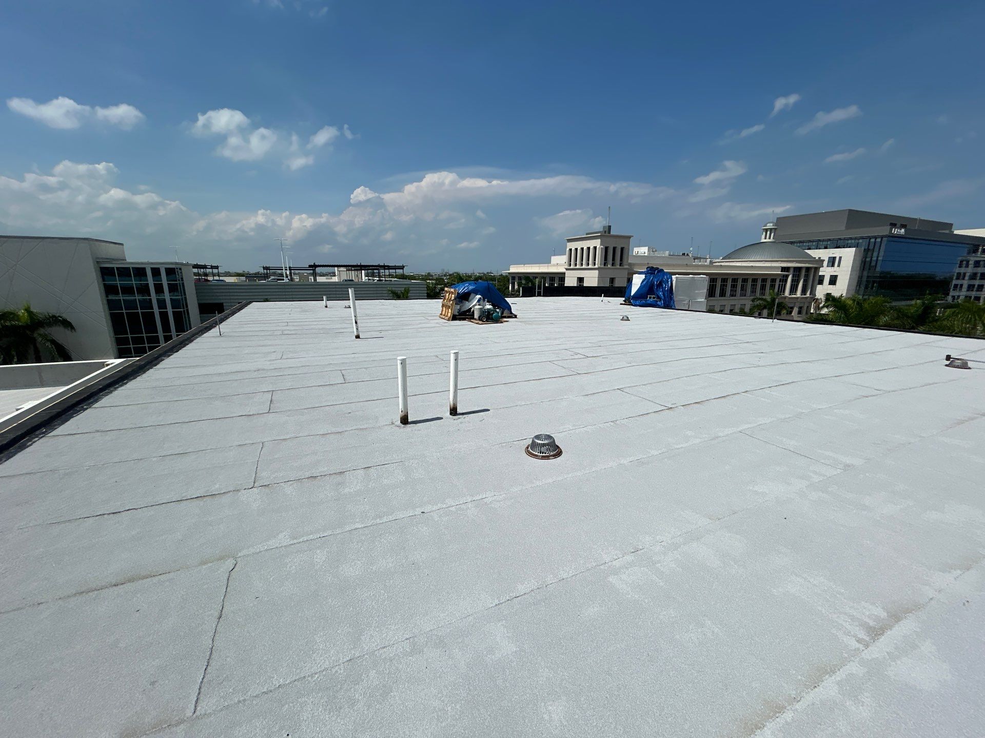 Commercial Roofing Installation with Soprema Membrane at Doral Library by AJF ROOFING INC