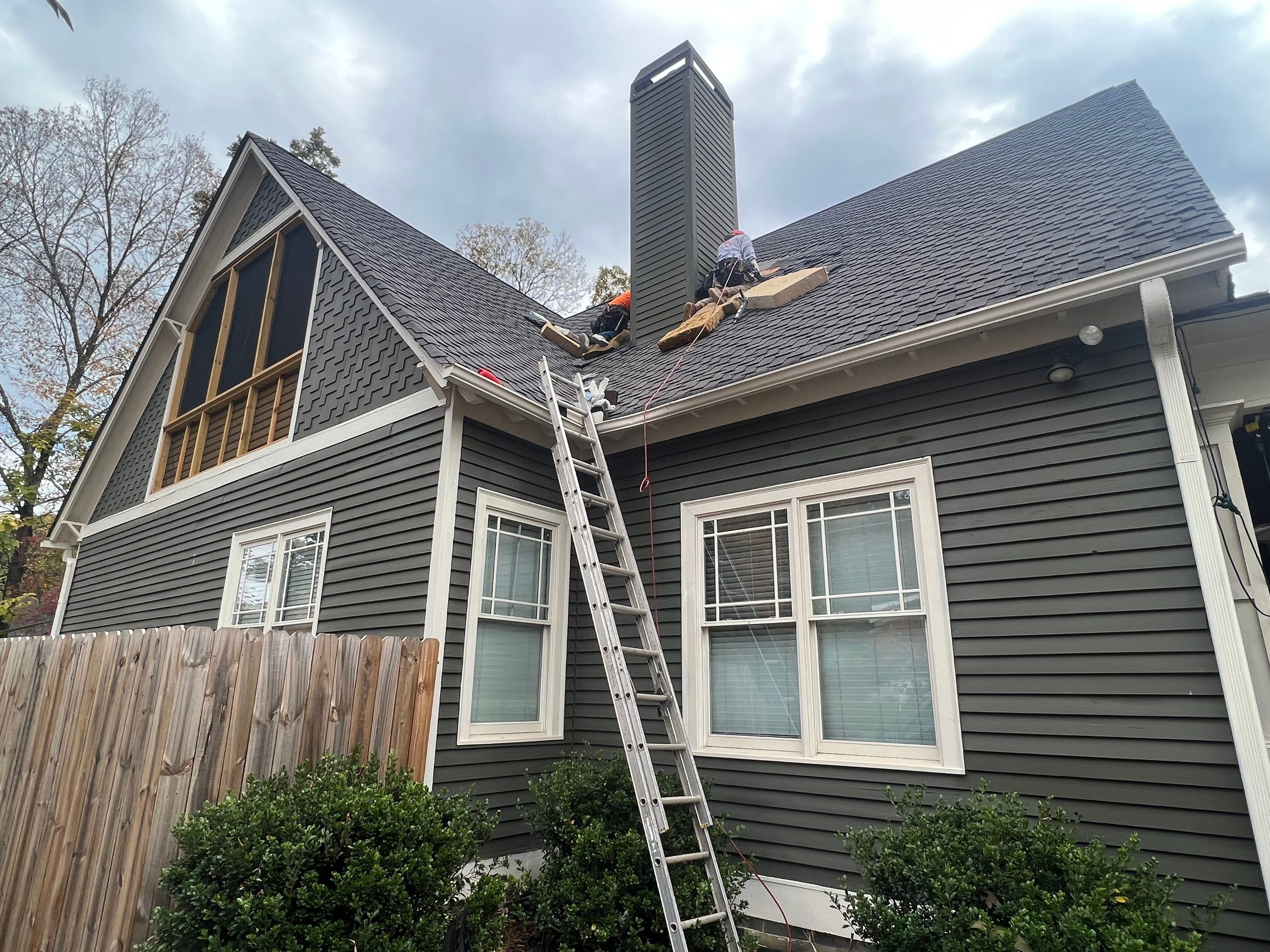 all NEW Siding on Rotted Chimney  by Nailed It Roofing & Remodeling LLC
