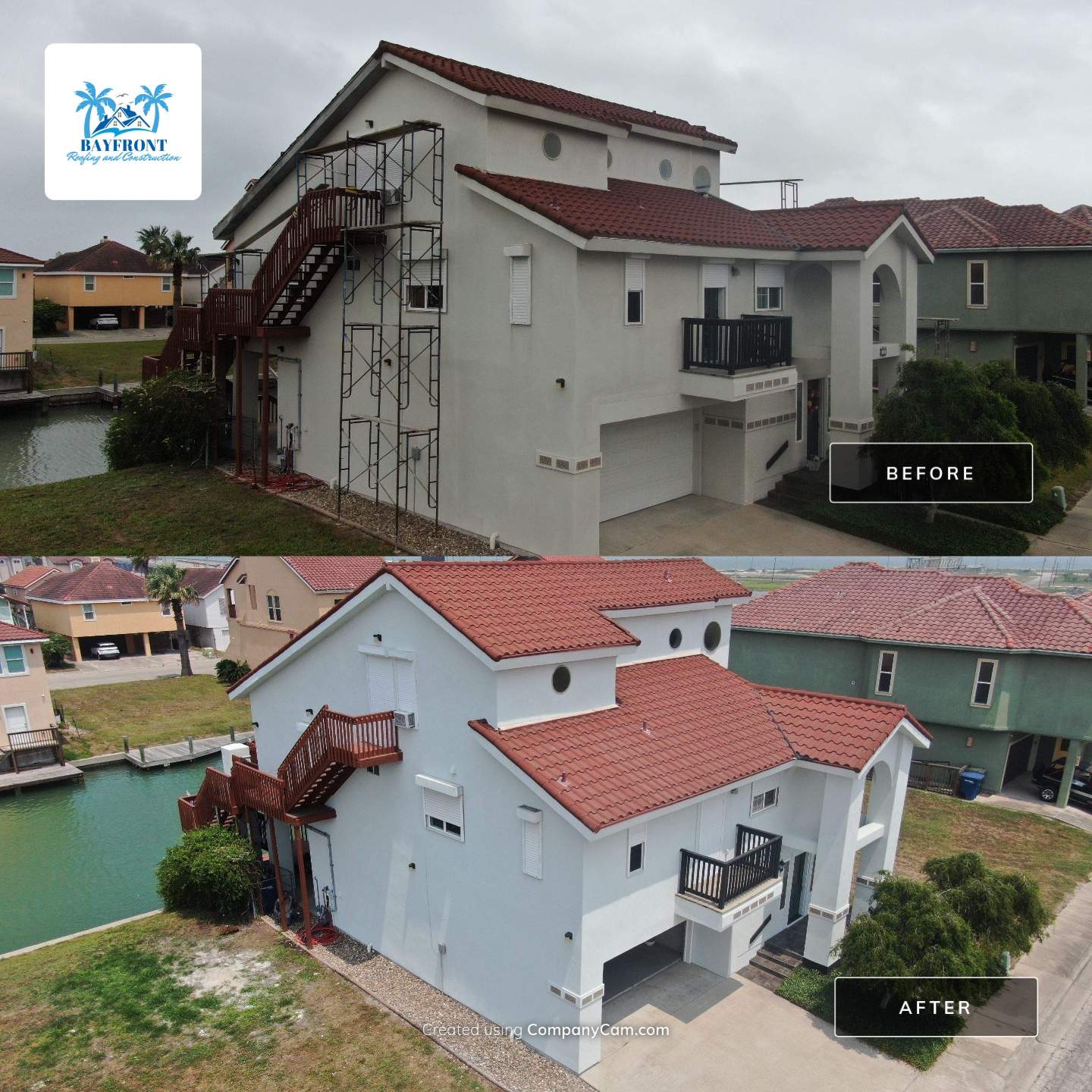 Waterfront Stucco Remastered by Bayfront Roofing and Construction