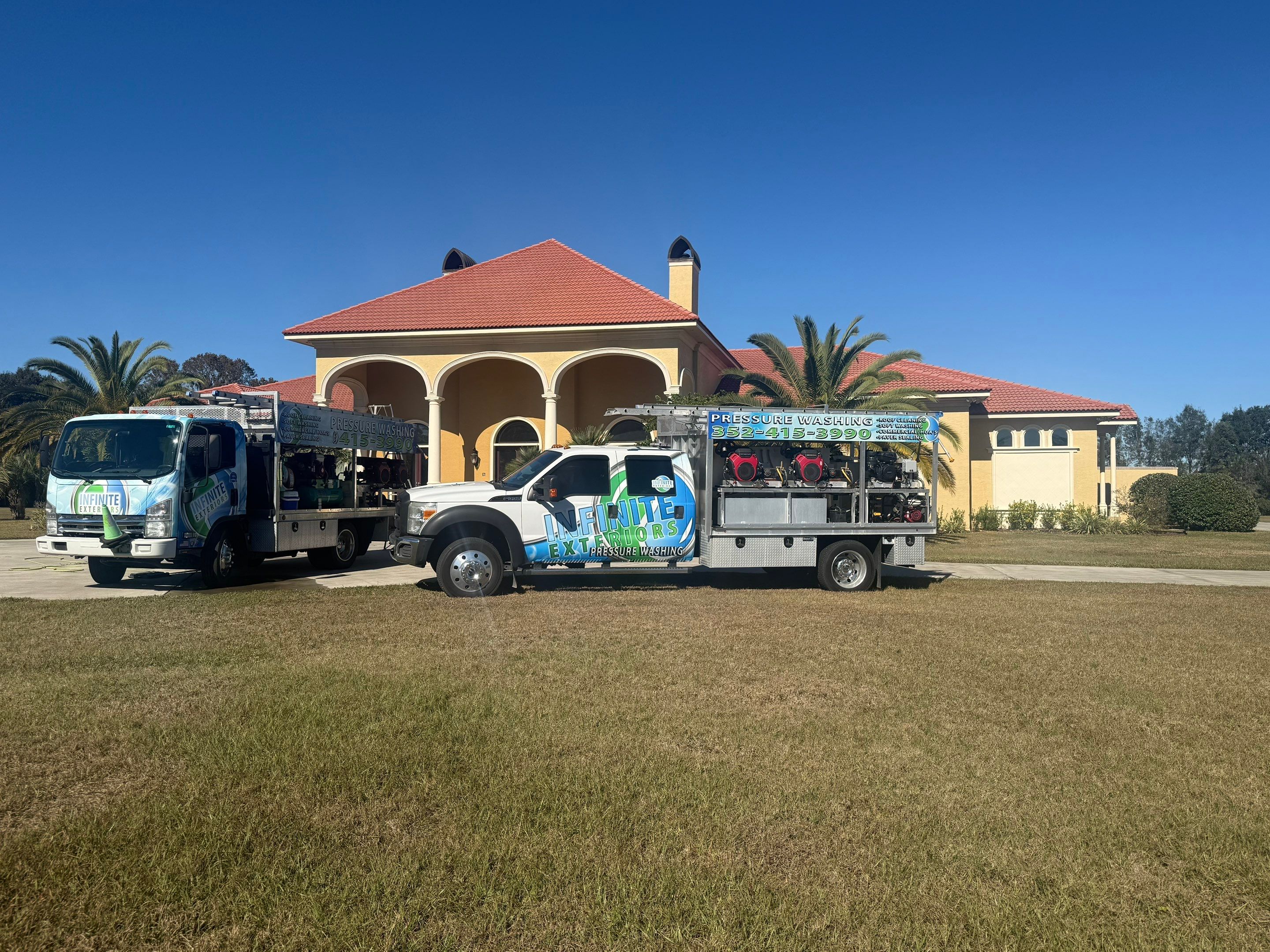 Roof and Exterior Cleaning at Ocala Family Compound by Infinite Exteriors LLC