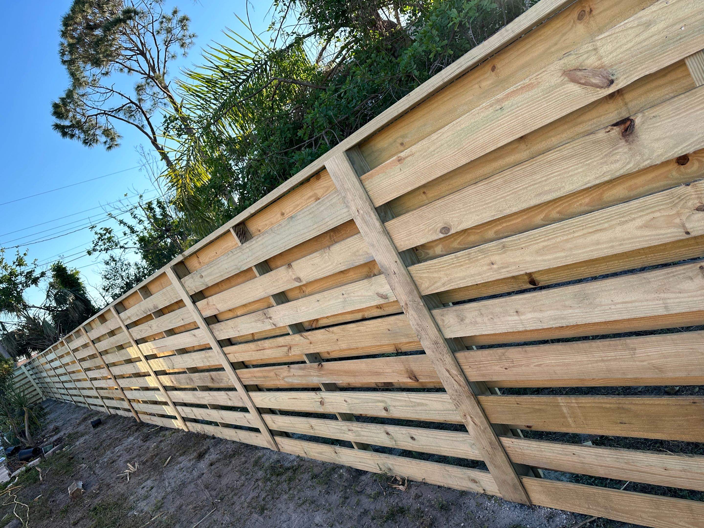 Horizontal Wood Privacy Fence Installation in Venice by True Fence LLC