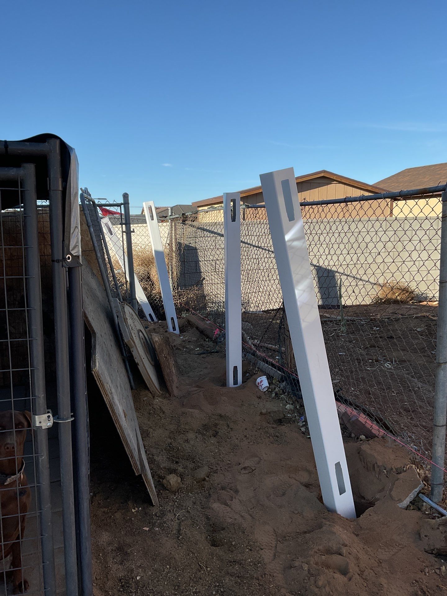 Replacement of old chain link fence by Fence Guys Inc. 