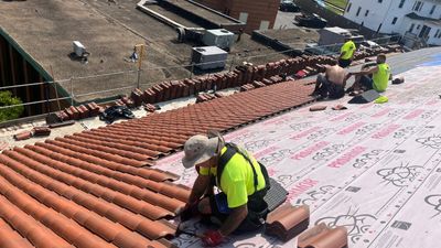 Commercial Roofing using  Ludowici Spanish 18 Clay Tile