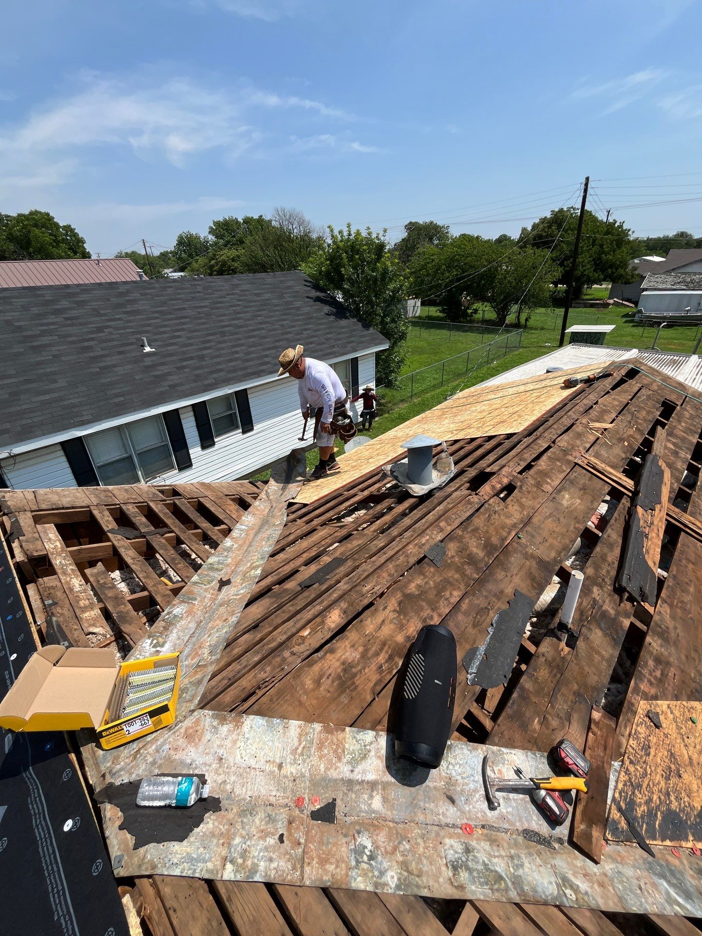 Reroof with Full Redeck by Berry Good Roofing 