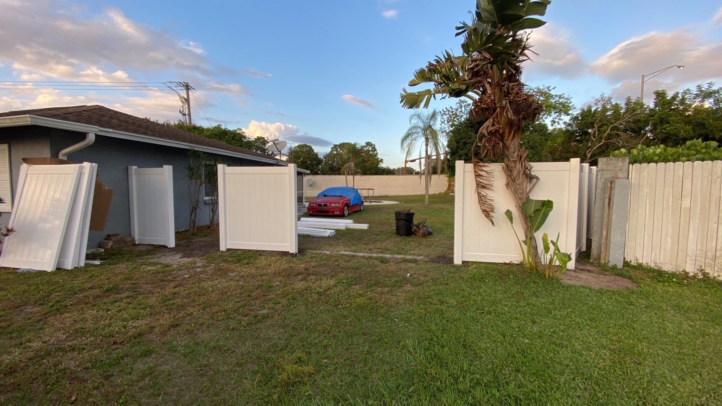 Sarasota, FL White Vinyl Privacy Fence by Asap fence and gates, LLC