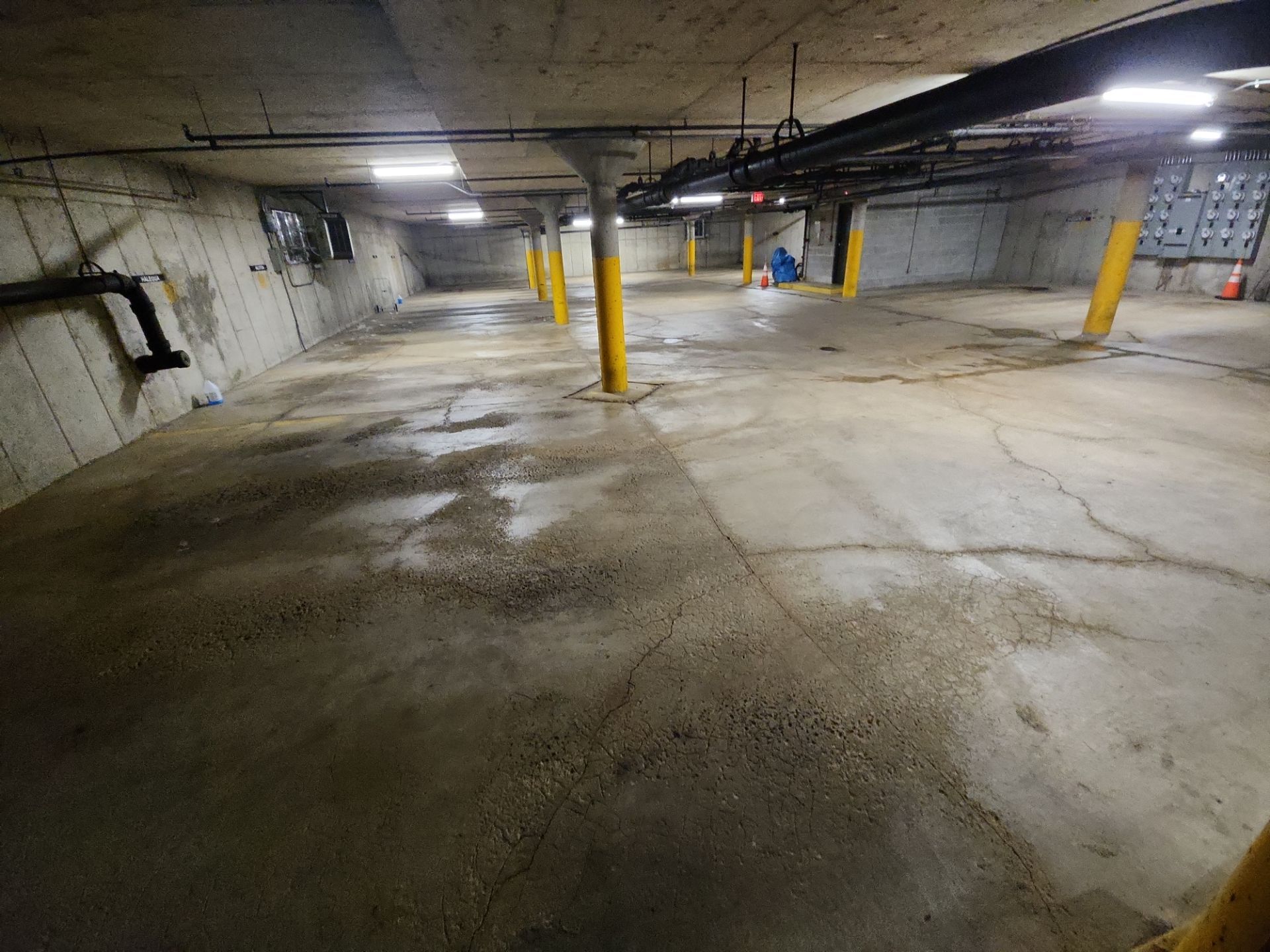 Parking garage cleaning by Northern Power Washing LLC.
