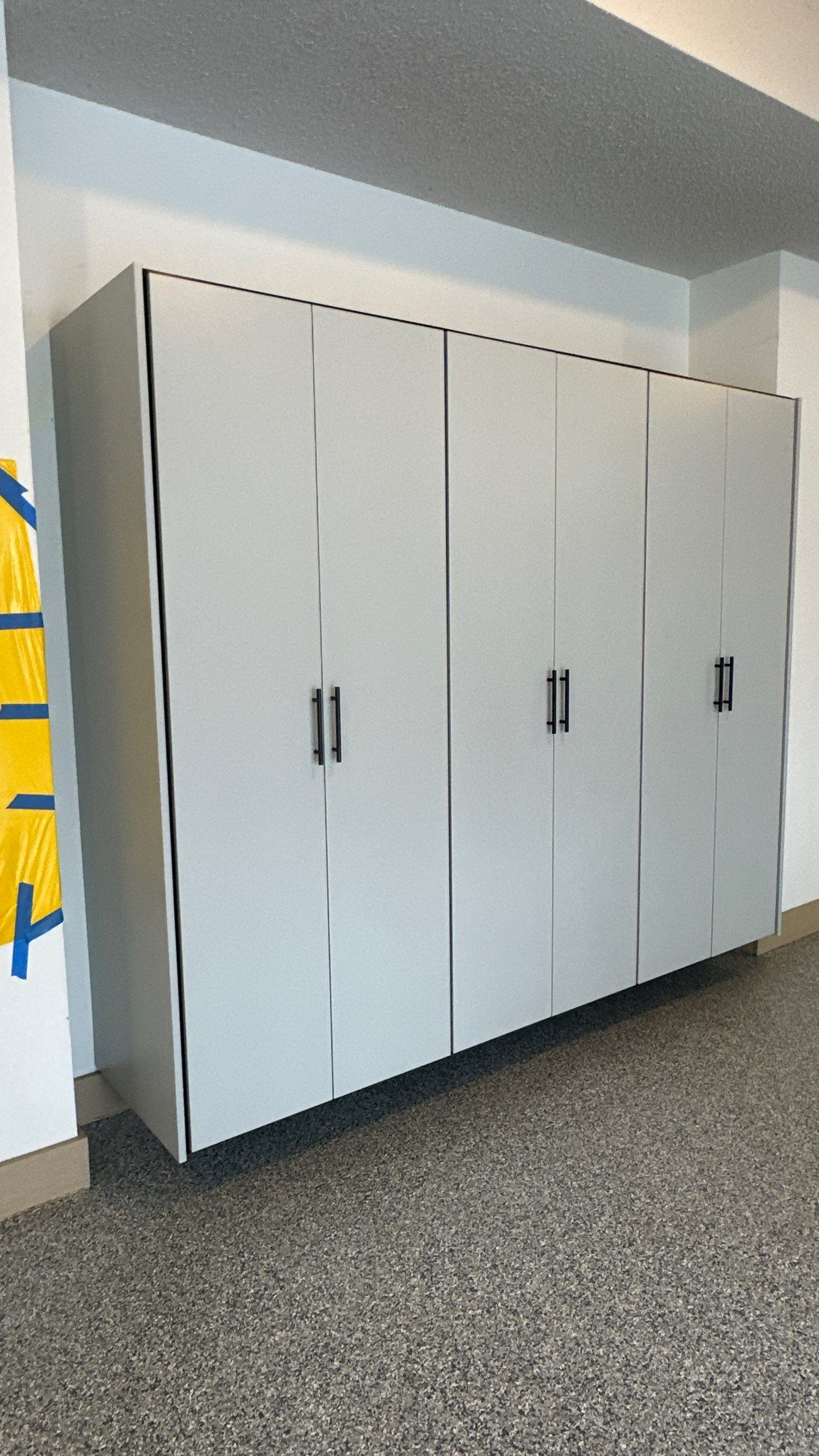 Carly U chose platinum powder coating for her cabinets by Banner Garage