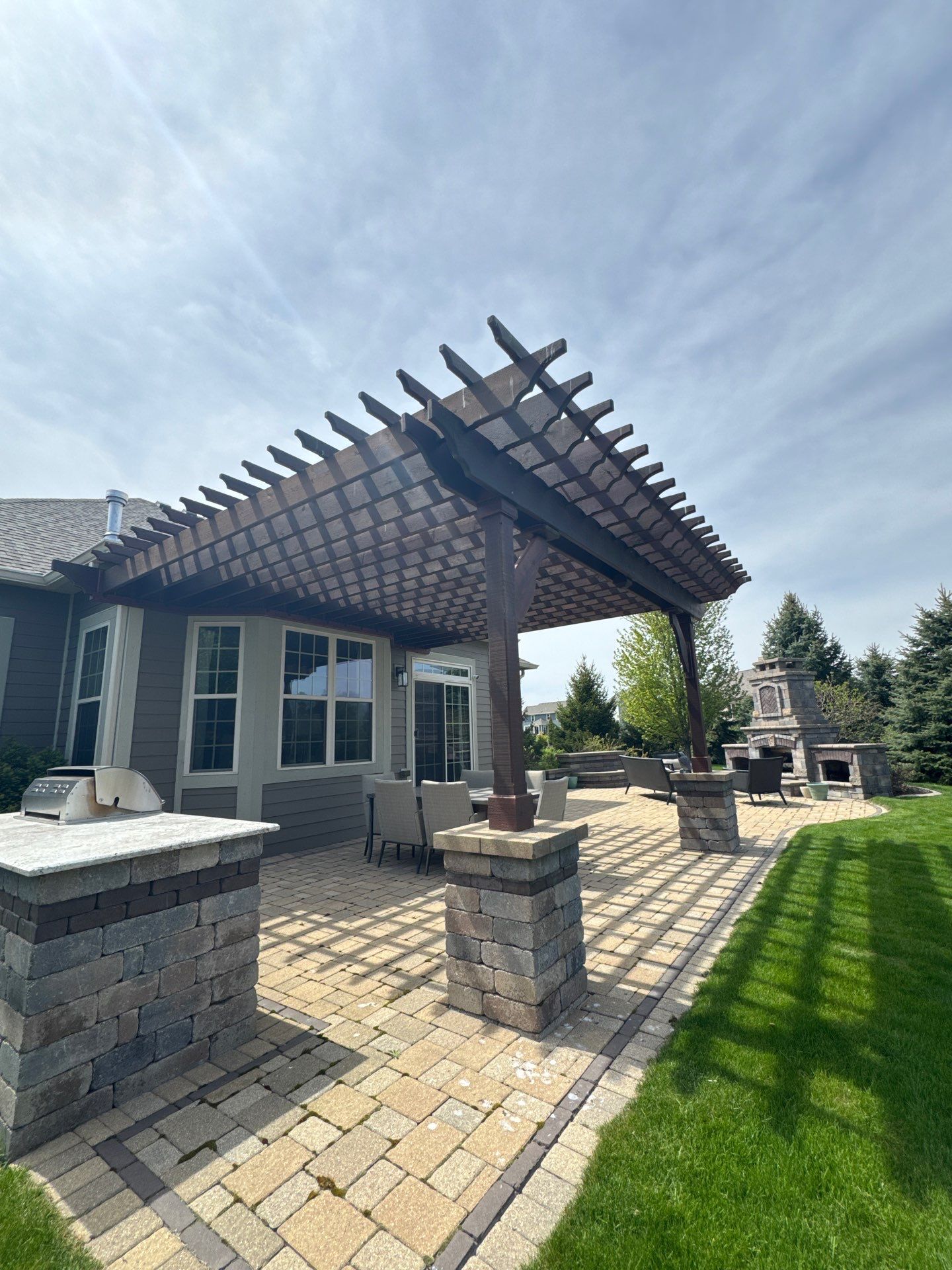 Custom Staining of Pergola in Oak Creek by OCS Contracting Services
