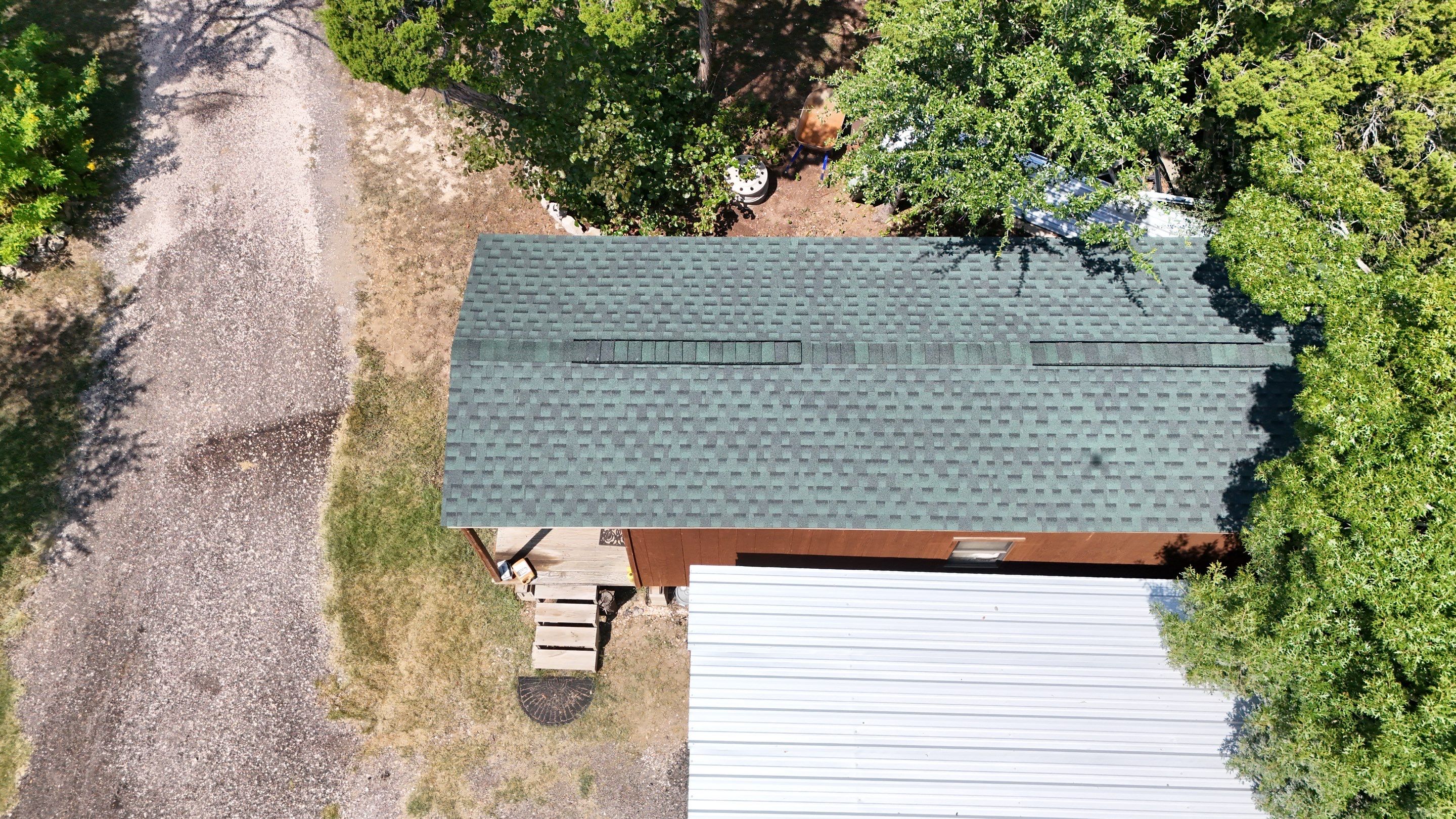 Residential Roof Replacement using GAF - HDZ - Hunter Green by Action Exteriors Austin